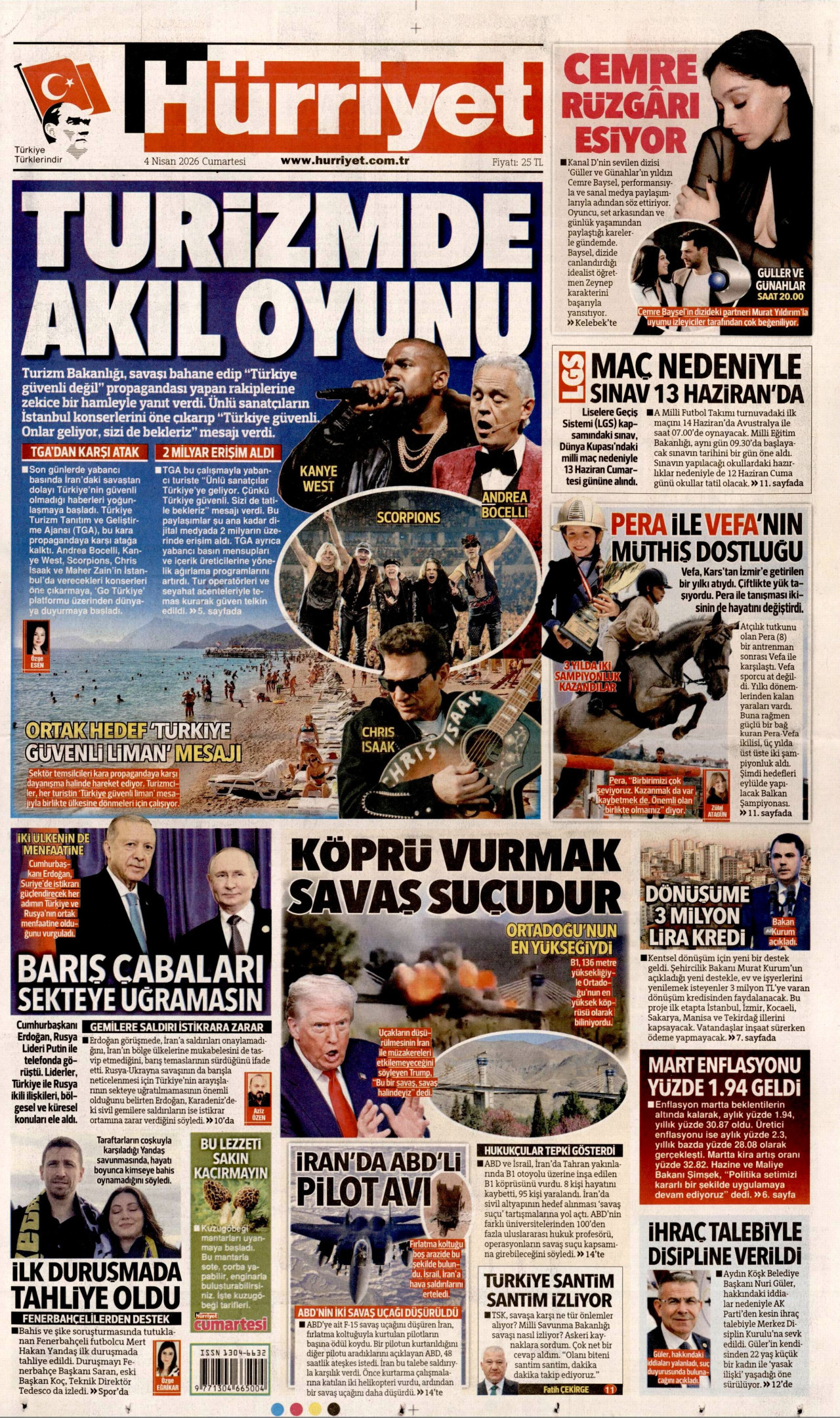 Hürriyet Gazetesi Manşeti - 04.04.2026