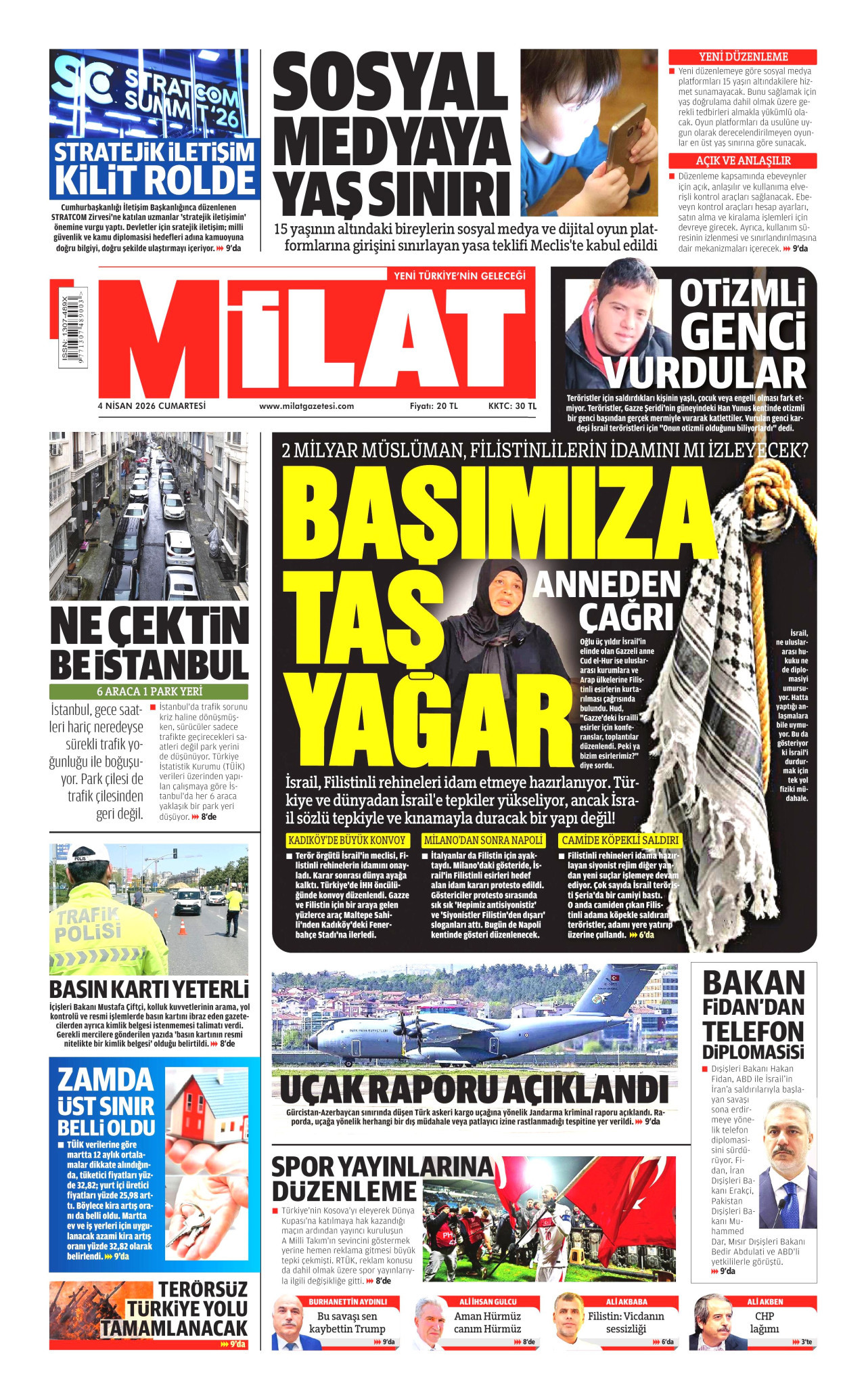 Milat Gazetesi Manşeti - 04.04.2026