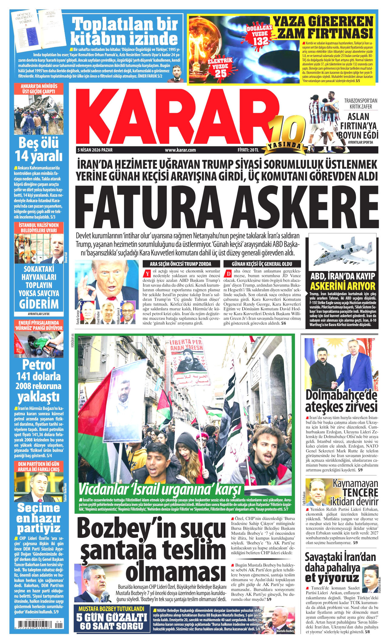Karar Gazetesi Manşeti - 05.04.2026