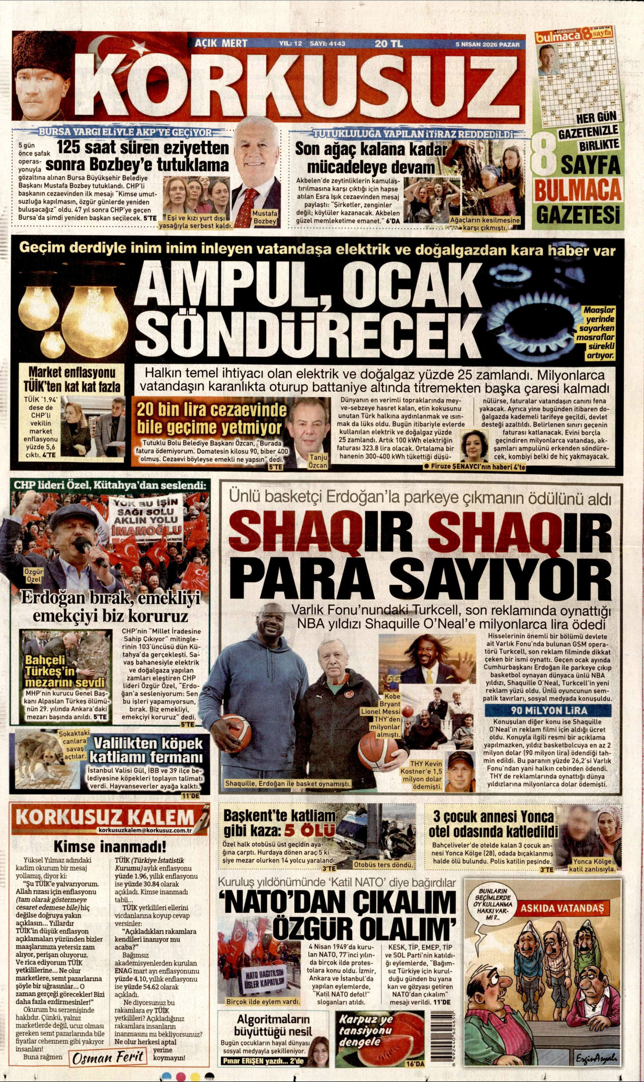 Korkusuz Gazetesi Manşeti - 05.04.2026