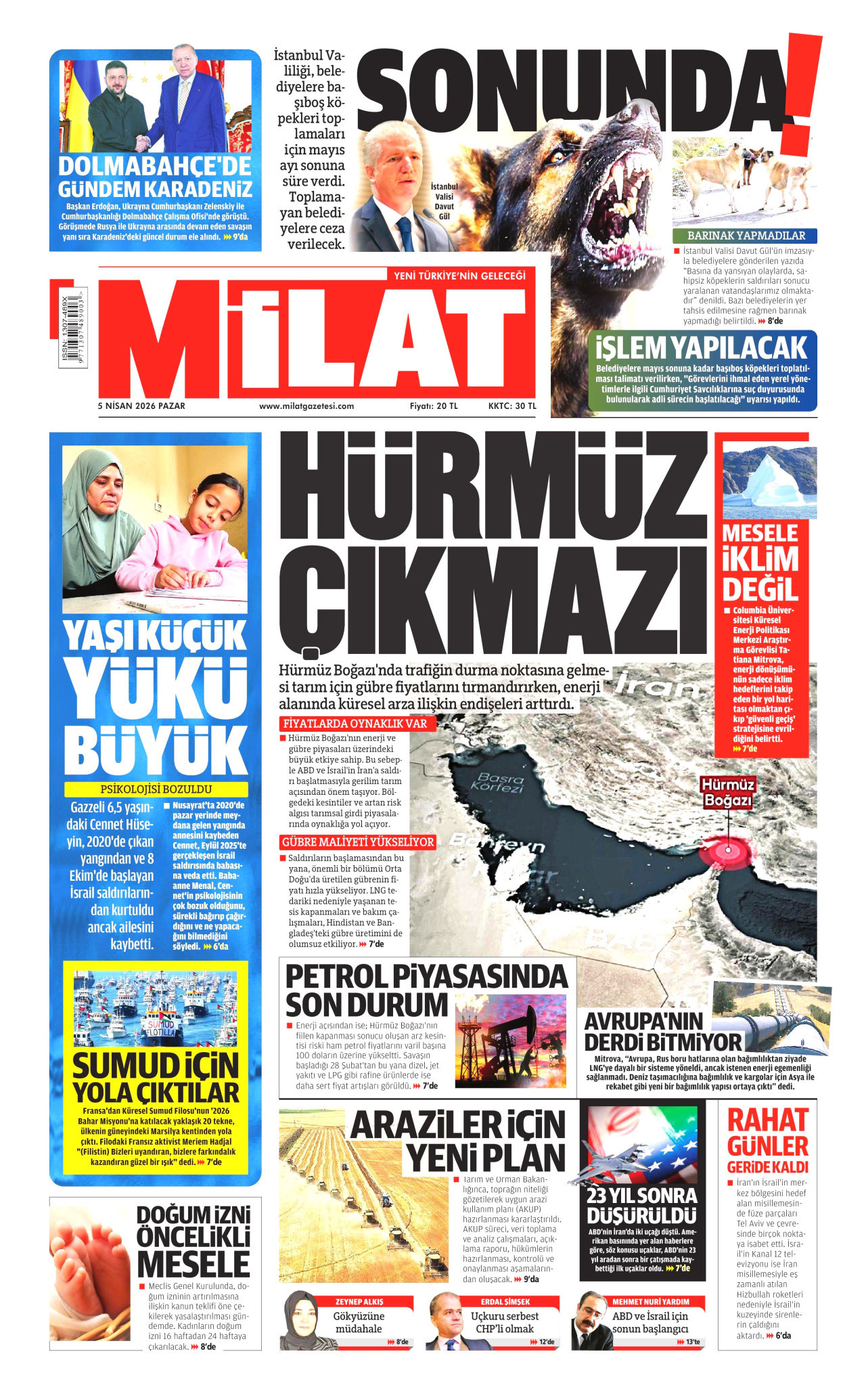 Milat Gazetesi Manşeti - 05.04.2026