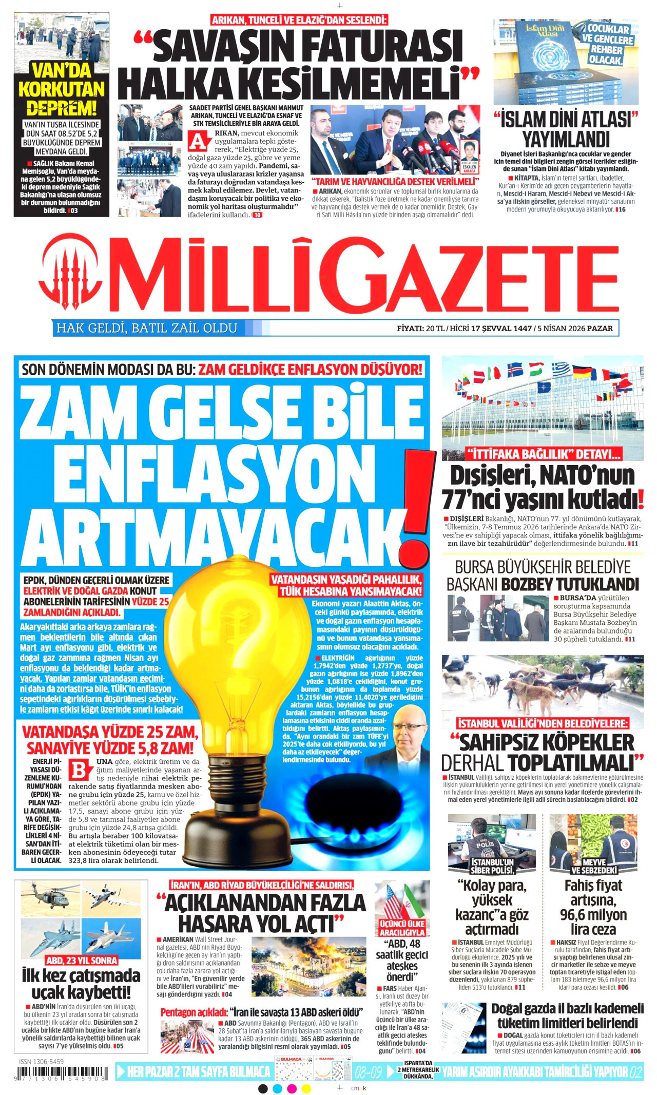 Milli Gazete Gazetesi Manşeti - 05.04.2026