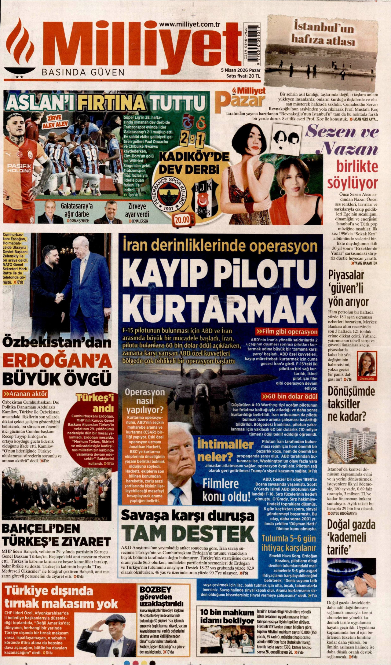 Milliyet Gazetesi Manşeti - 05.04.2026