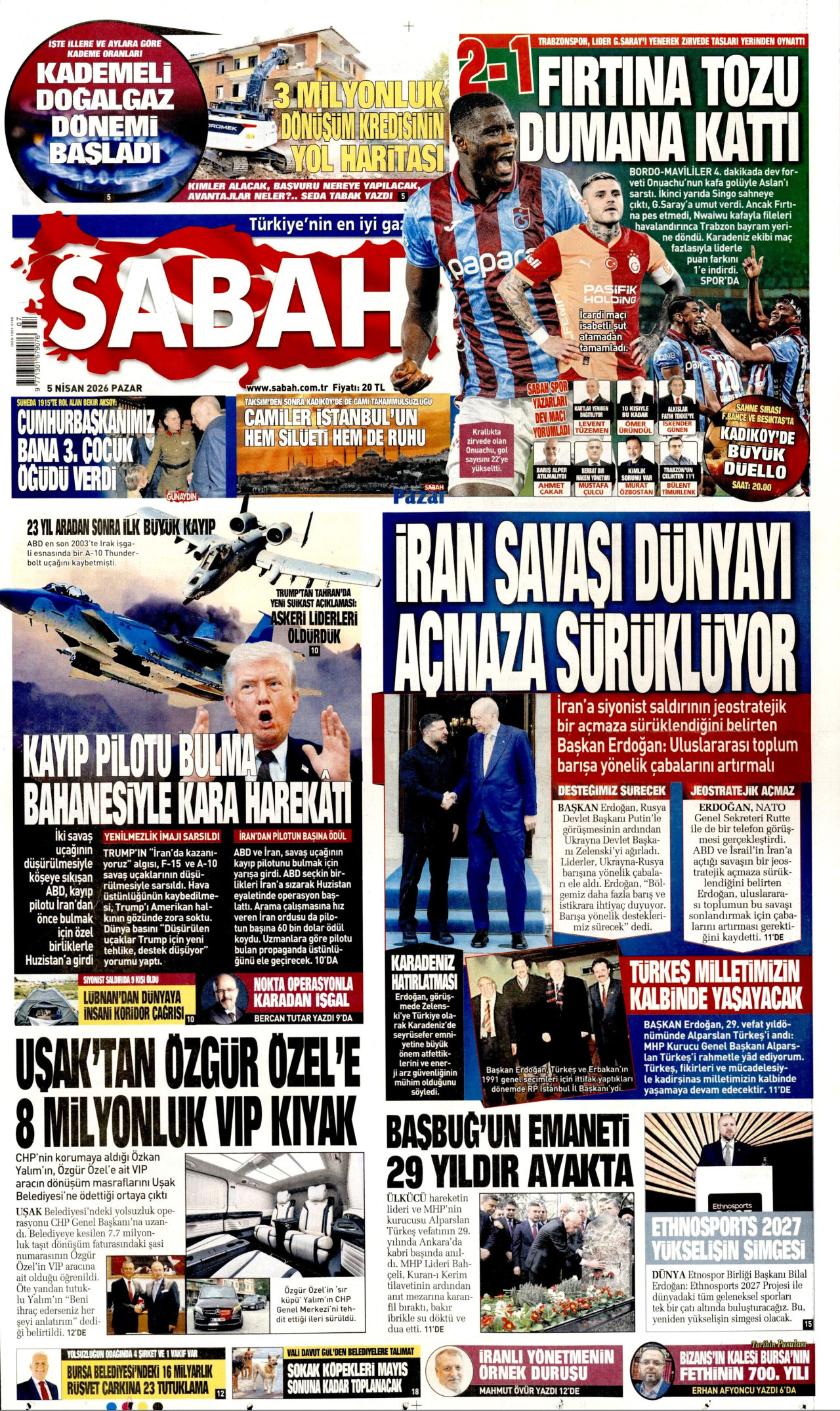 Sabah Gazetesi Manşeti - 05.04.2026