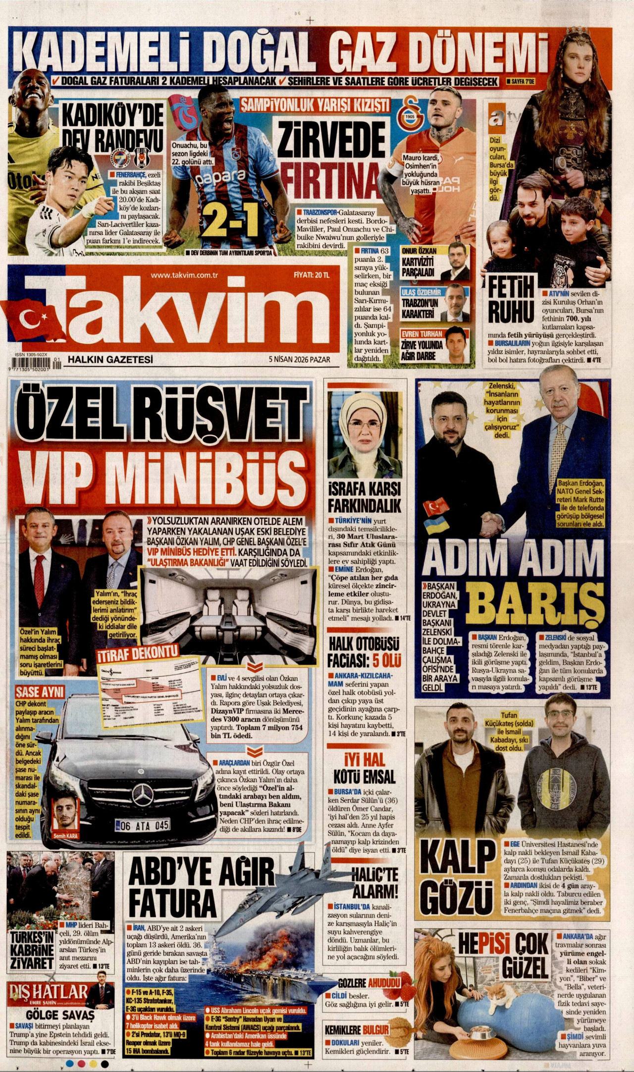 Takvim Gazetesi Manşeti - 05.04.2026