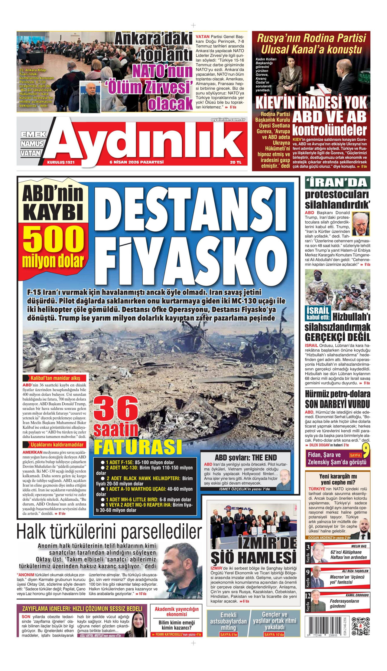 Aydınlık Gazetesi Manşet