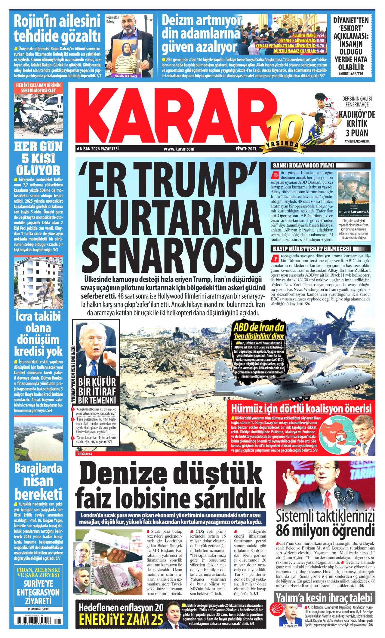Karar Gazetesi Manşeti - 06.04.2026