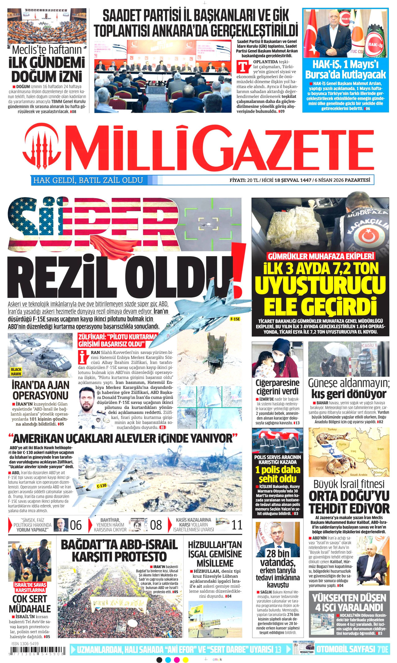 Milli Gazete Gazetesi Manşeti - 06.04.2026