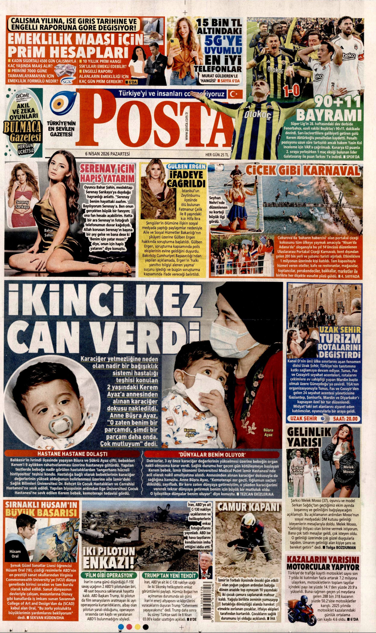 Posta Gazetesi Manşeti - 06.04.2026