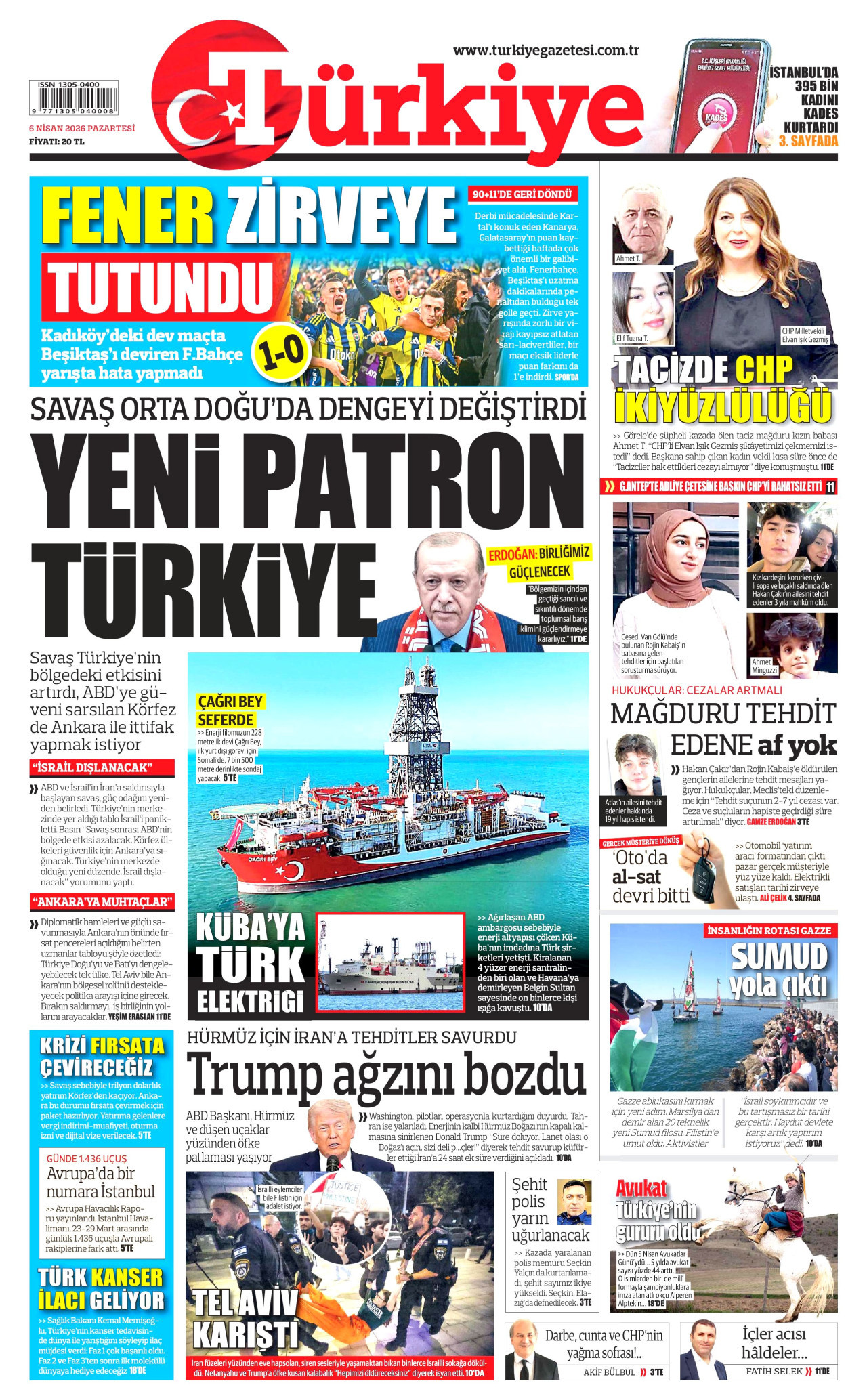 Türkiye Gazetesi Gazetesi Manşeti - 06.04.2026