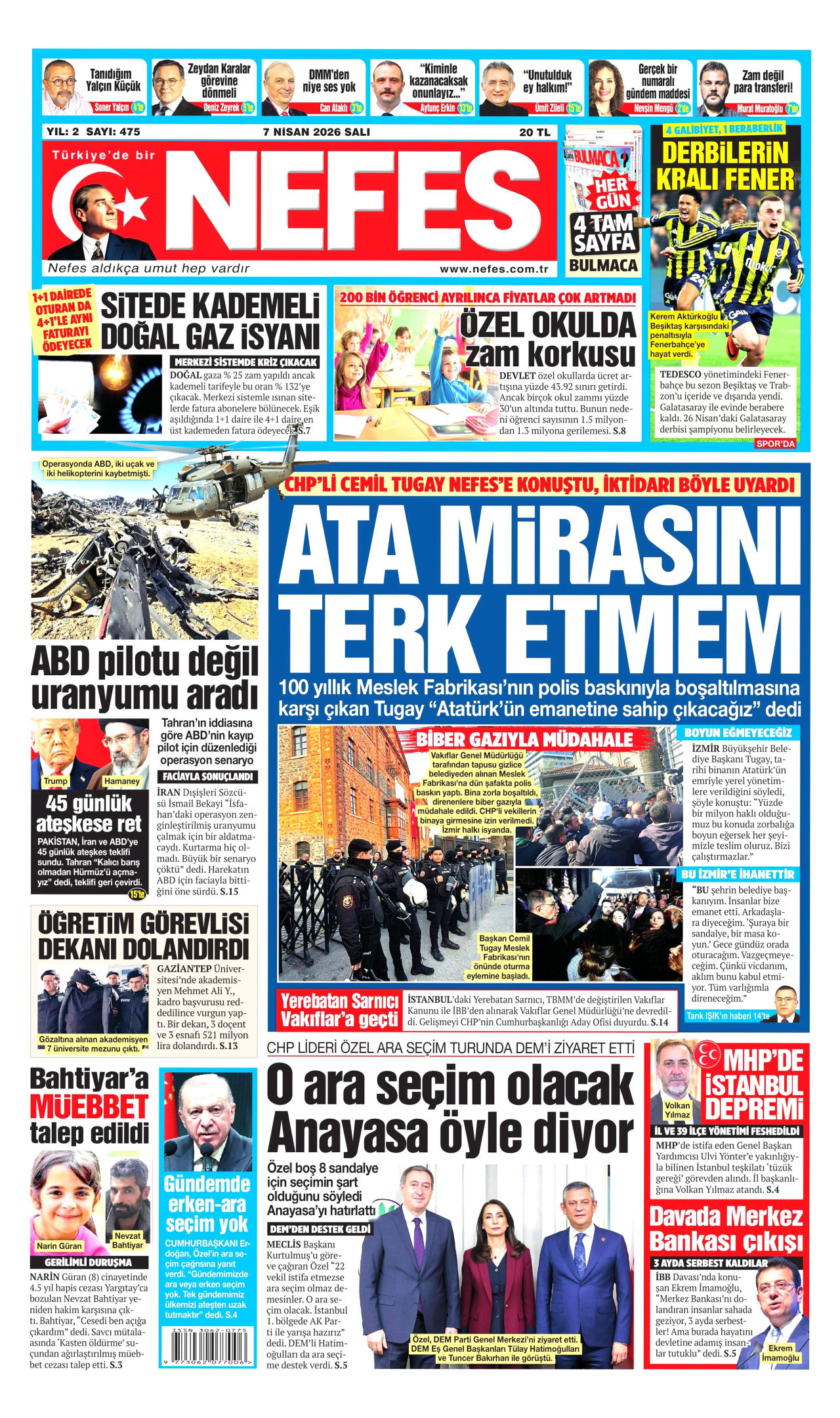 Nefes Gazetesi Manşeti - 07.04.2026