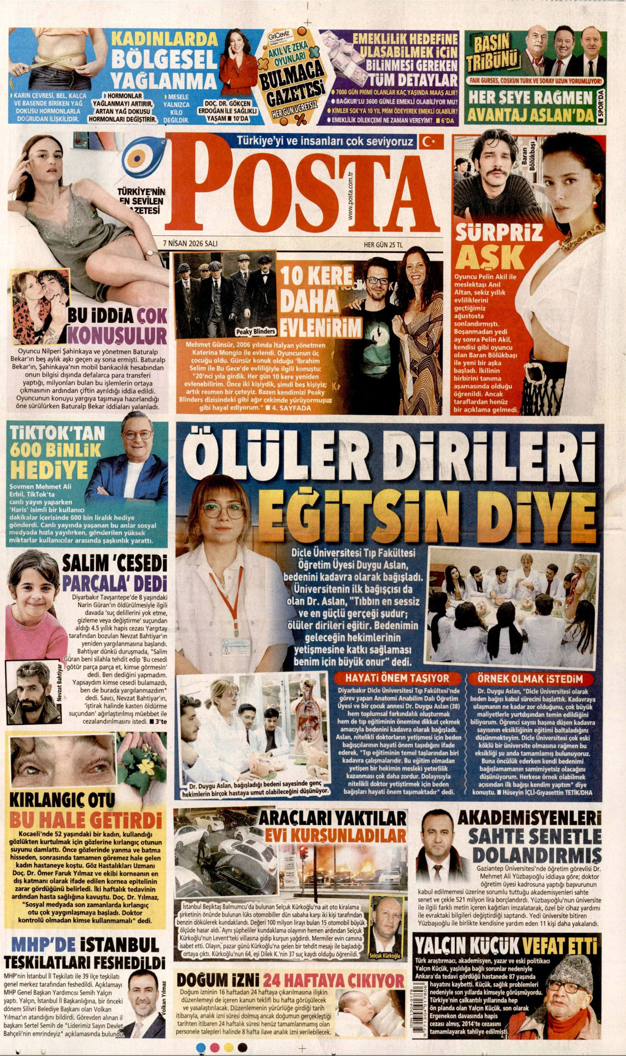 Posta Gazetesi Manşeti - 07.04.2026