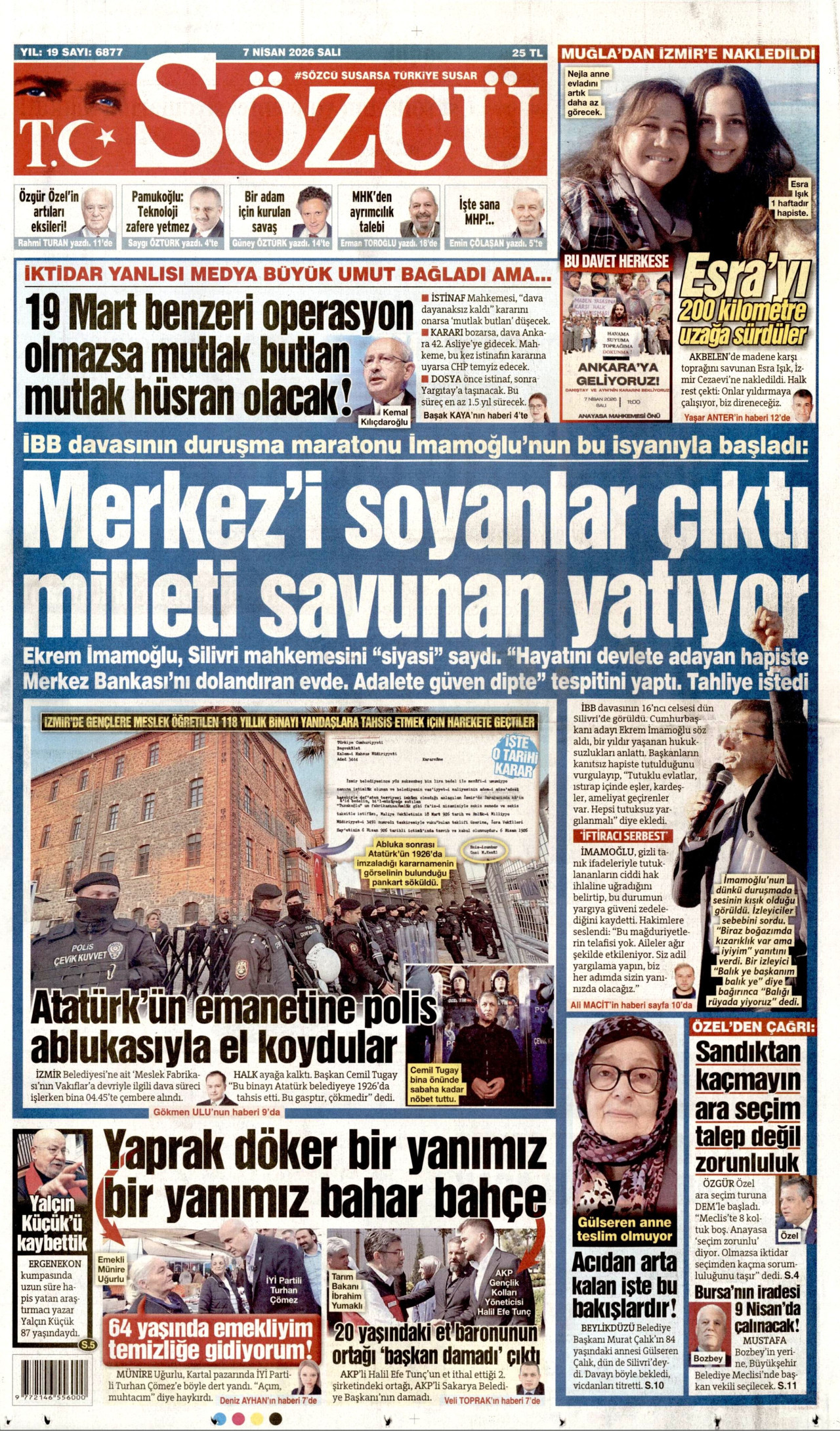 Sözcü Gazetesi Manşeti - 07.04.2026