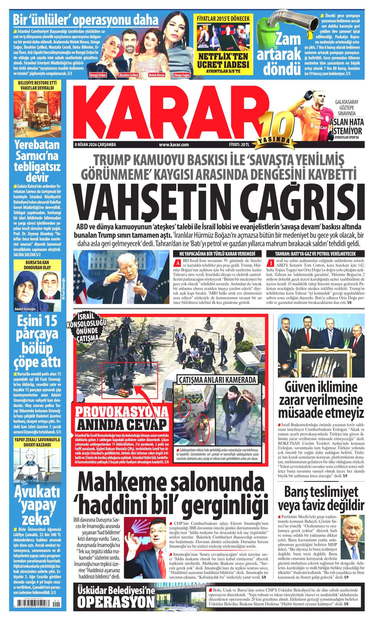Karar Gazetesi Manşeti - 08.04.2026