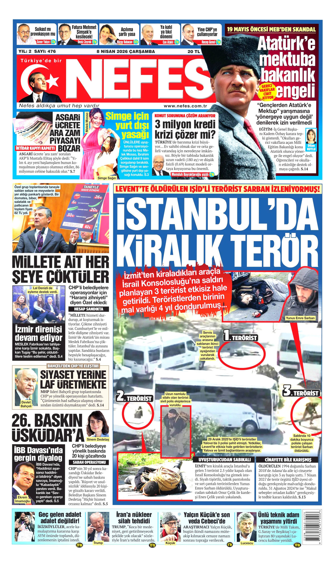 Nefes Gazetesi Manşeti - 08.04.2026