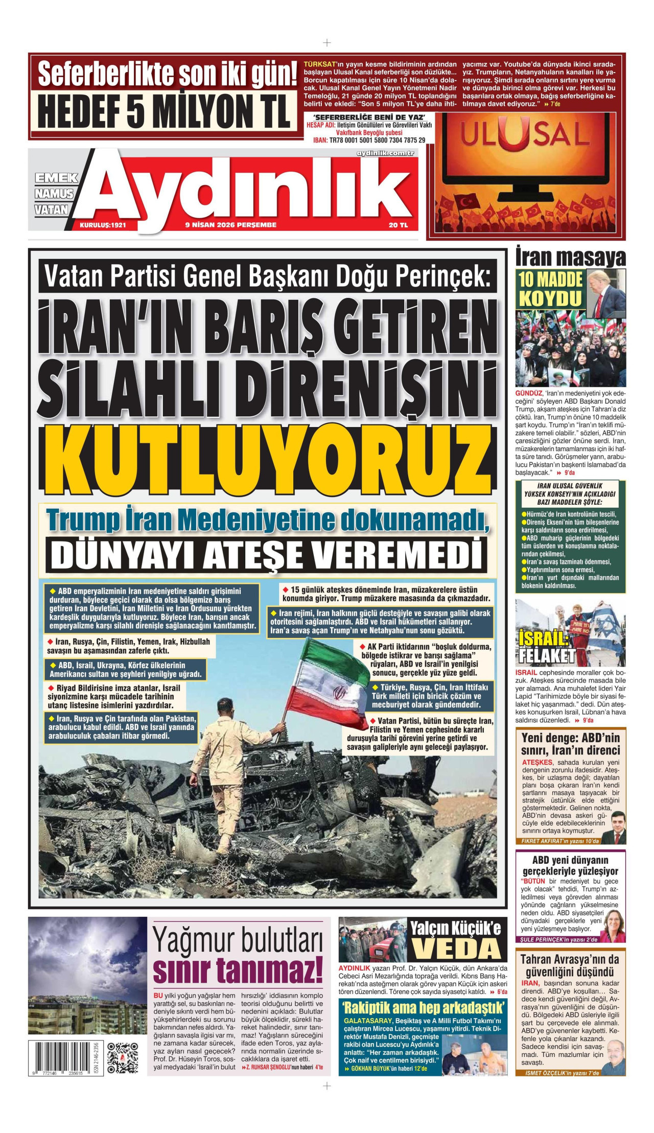 Aydınlık Gazetesi Manşet