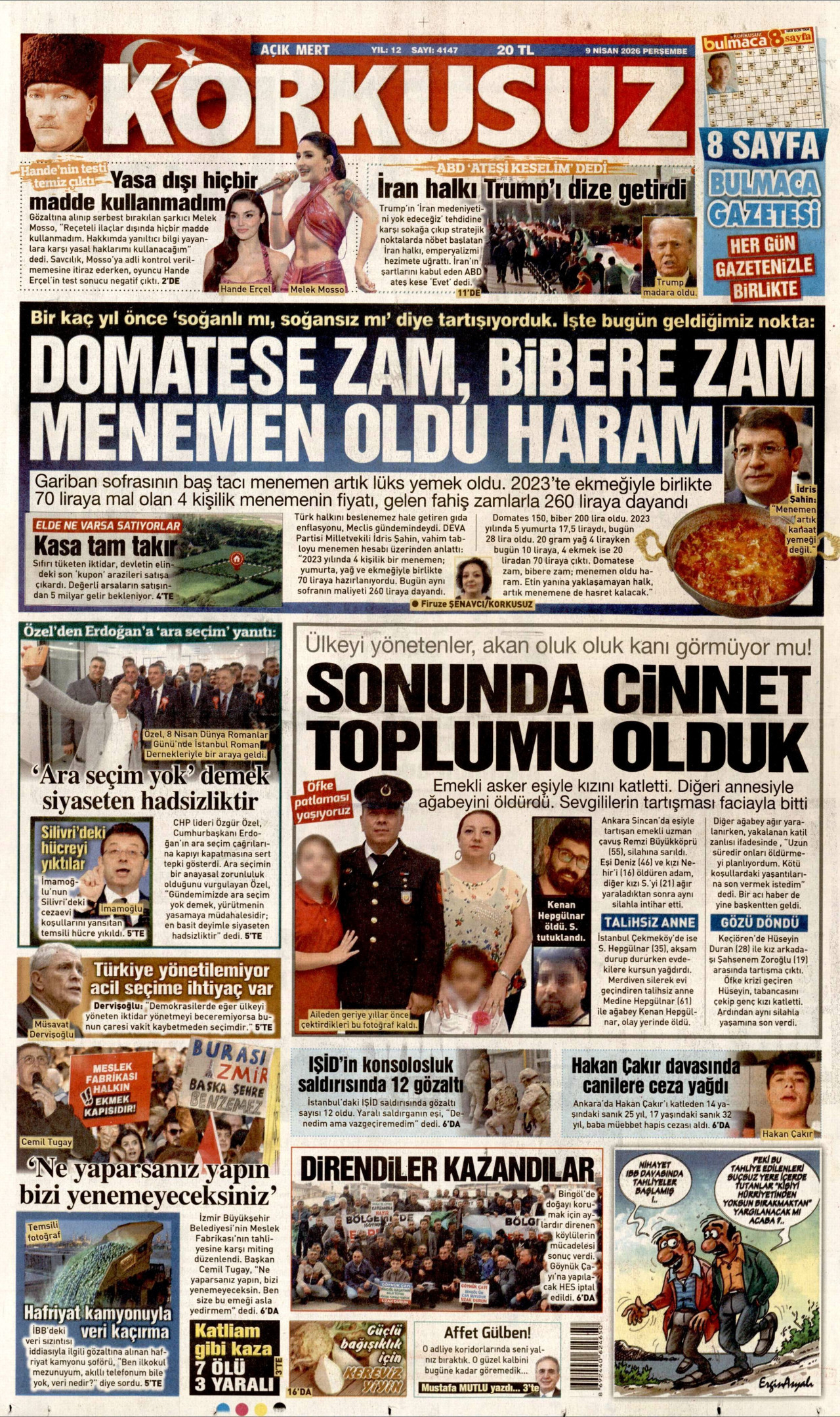 Korkusuz Gazetesi Manşeti - 09.04.2026