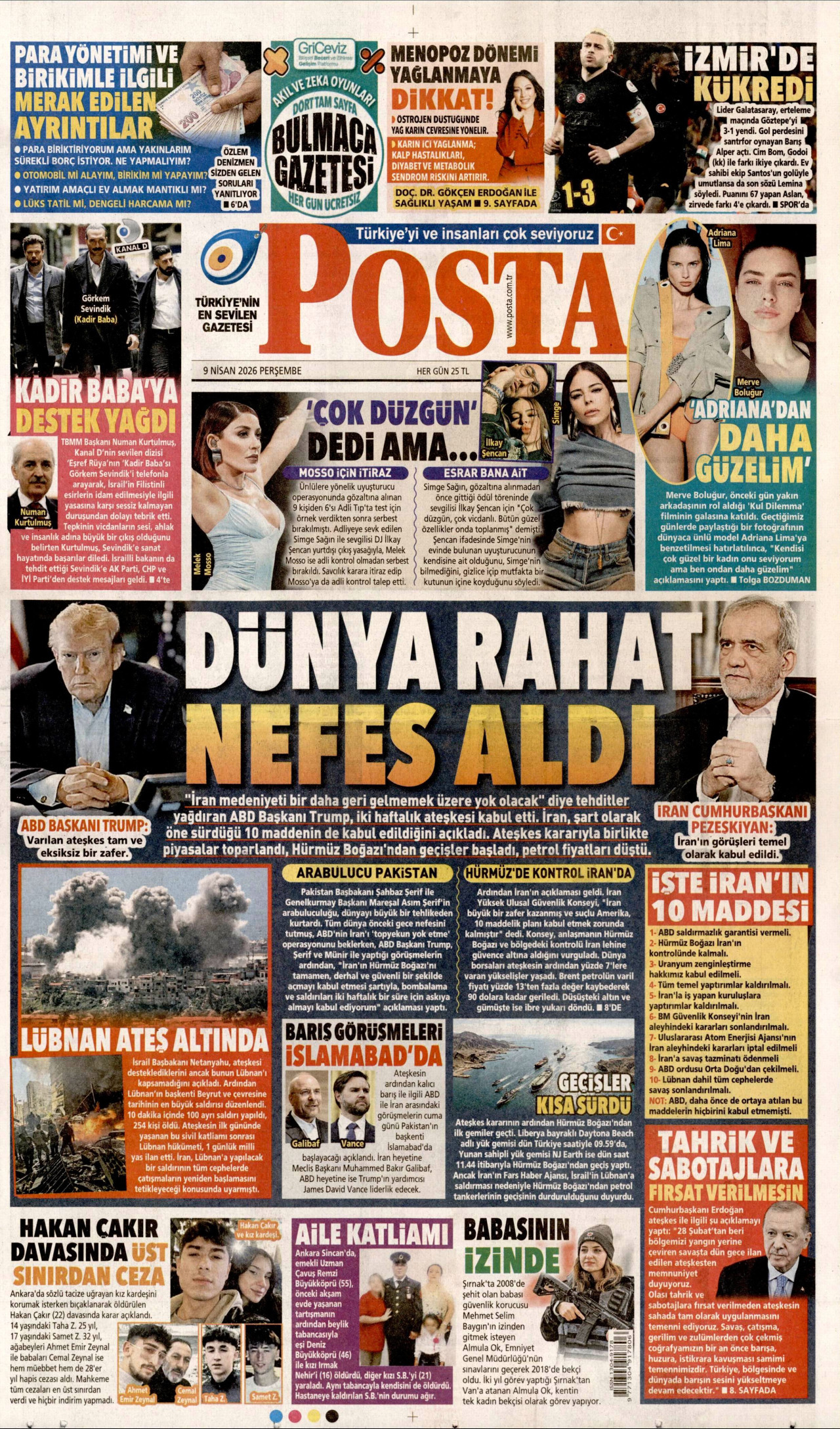 Posta Gazetesi Manşeti - 09.04.2026