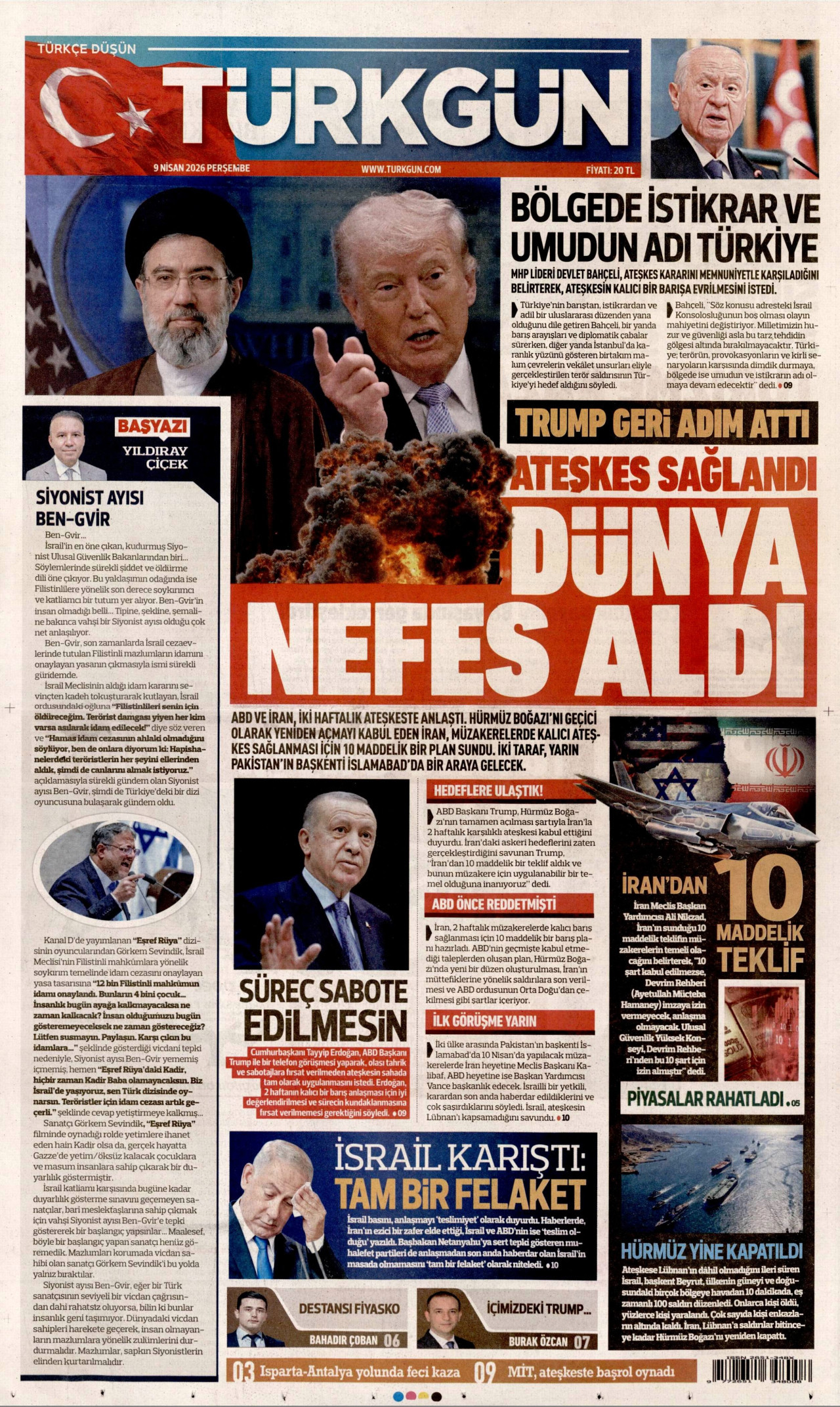 Türkgün Gazetesi Manşeti - 09.04.2026