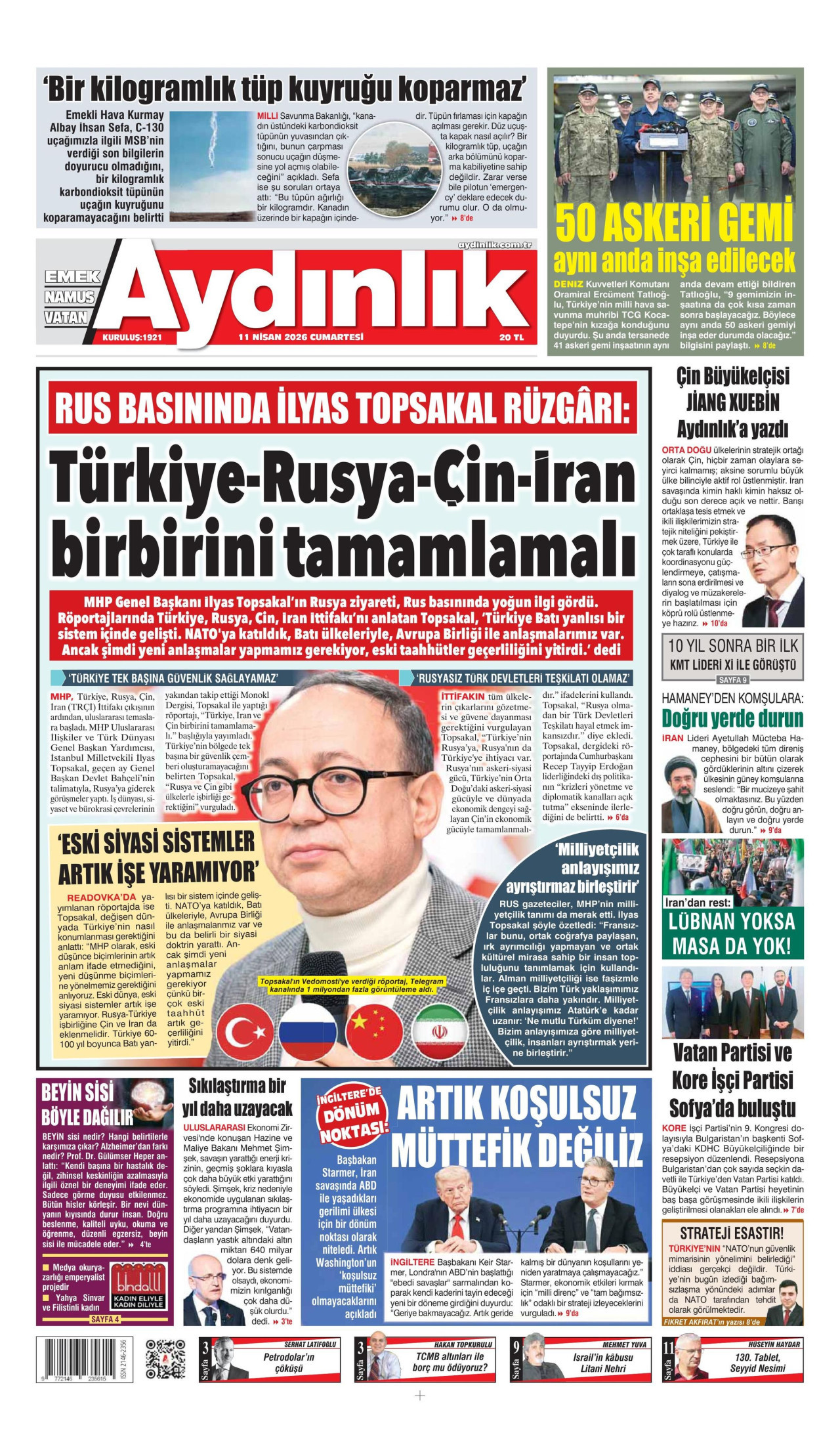 Aydınlık Gazetesi Manşet