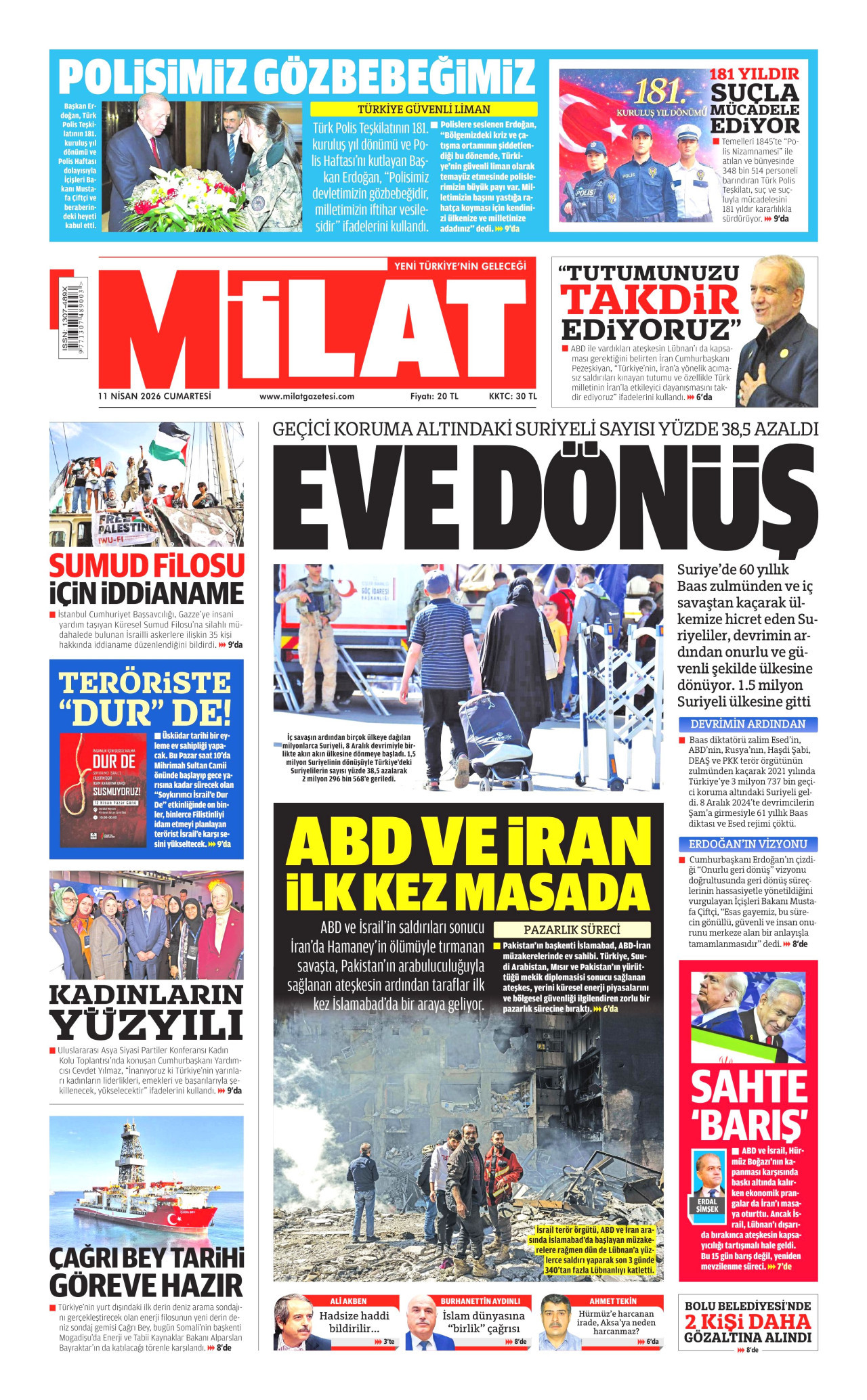 Milat Gazetesi Manşeti - 11.04.2026