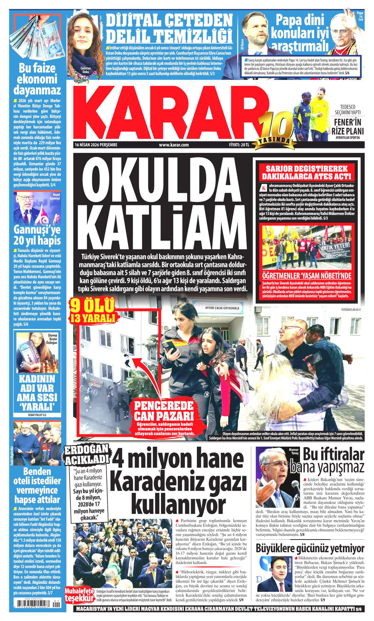 Karar Gazetesi Manşeti