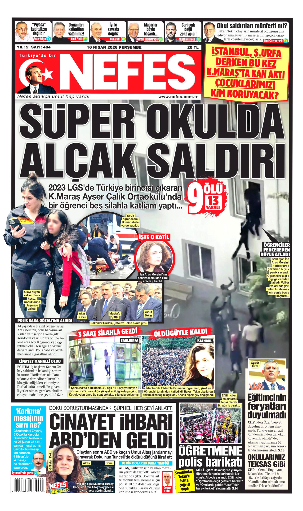 Nefes Gazetesi Manşeti