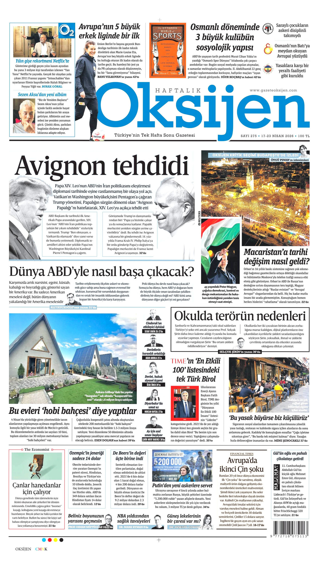 Oksijen Gazetesi Manşeti - 17.04.2026