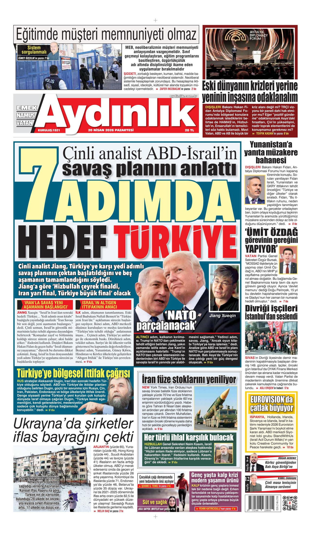 Aydınlık Gazetesi Manşet