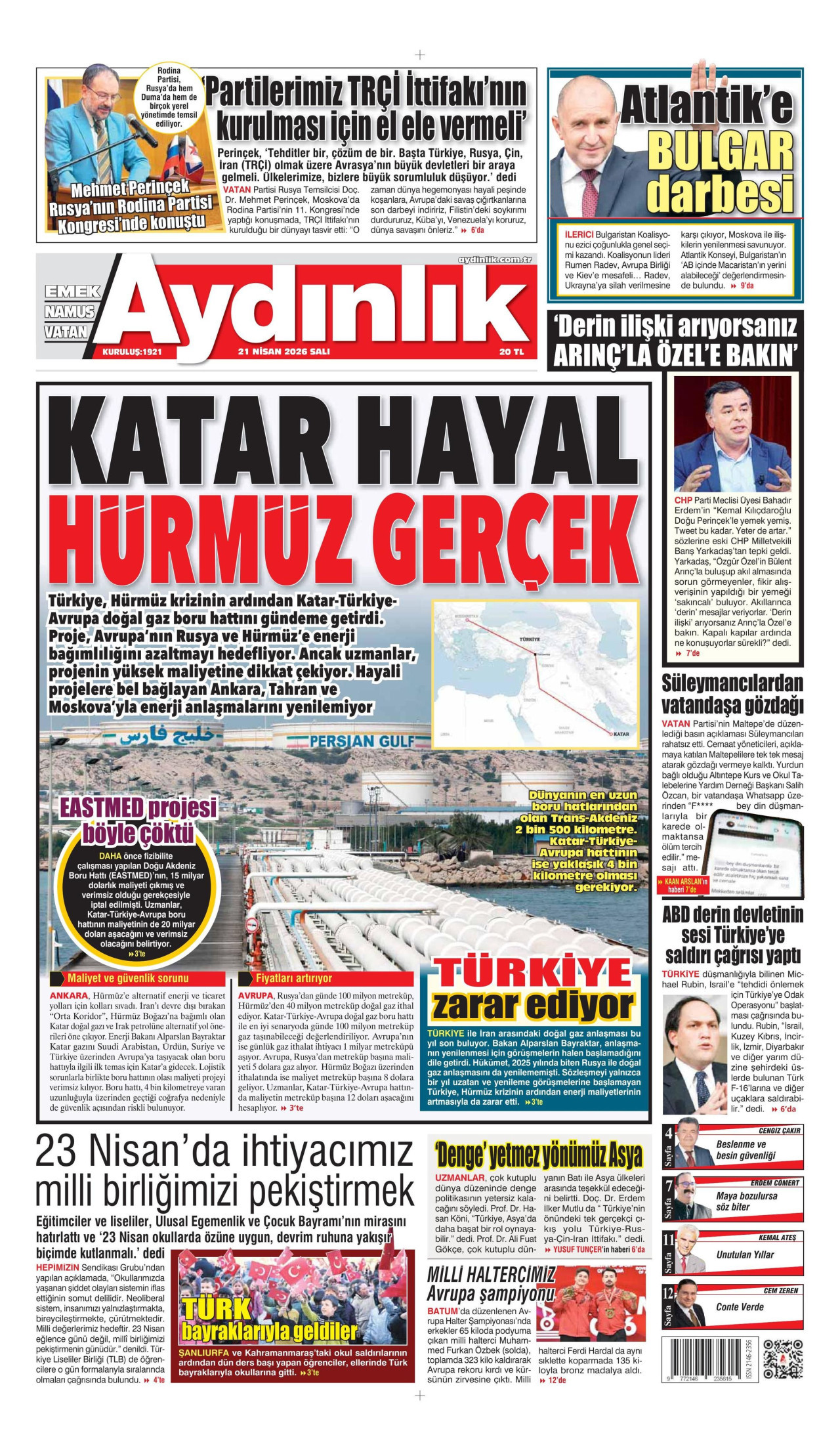 Aydınlık Gazetesi Manşet