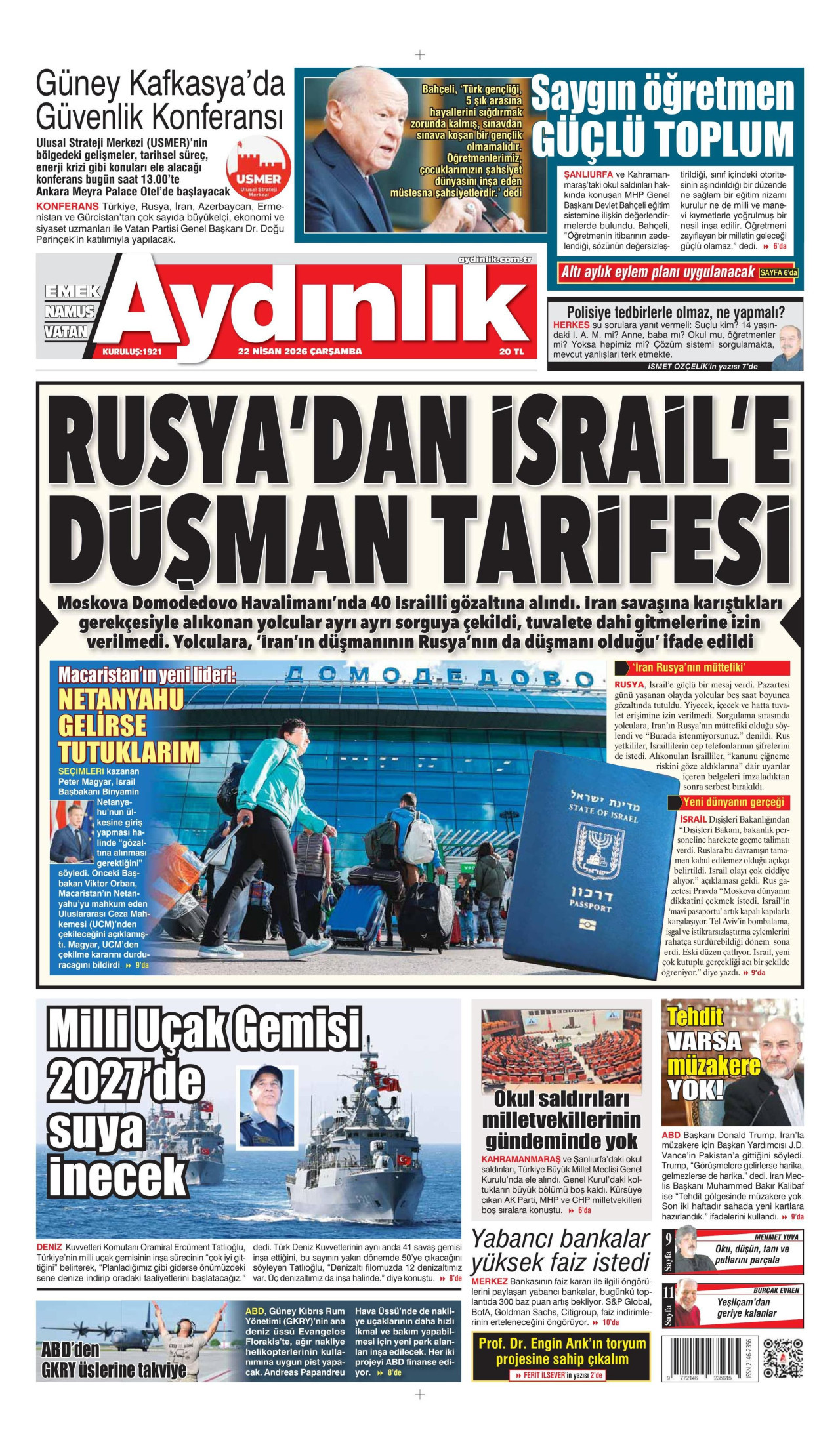 Aydınlık Gazetesi Manşet
