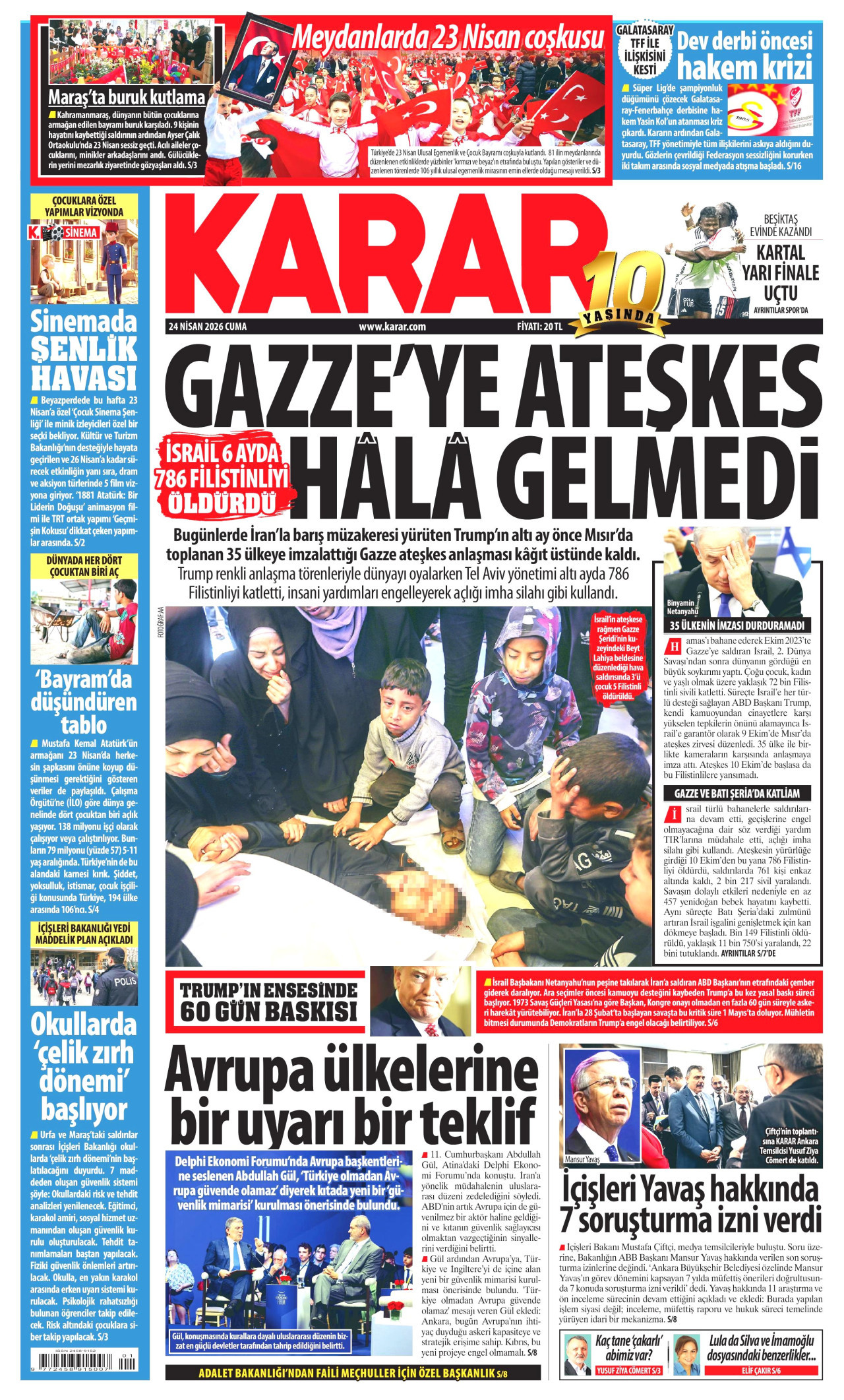 Karar Gazetesi Manşeti - 4 Eylül 2026 Birinci Sayfa