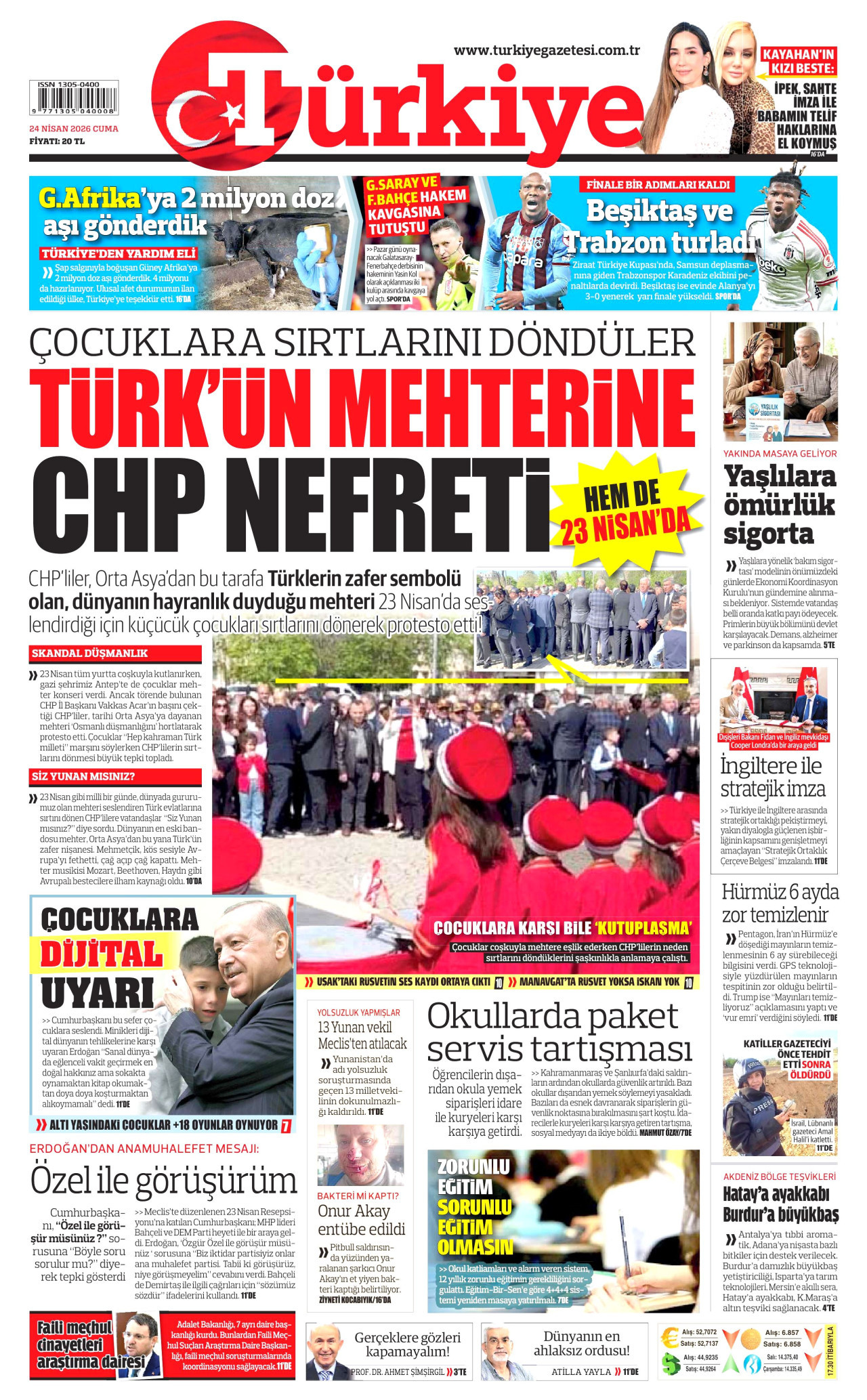 Türkiye Gazetesi Gazetesi Manşeti - 11 Mayıs 2026 Birinci Sayfa
