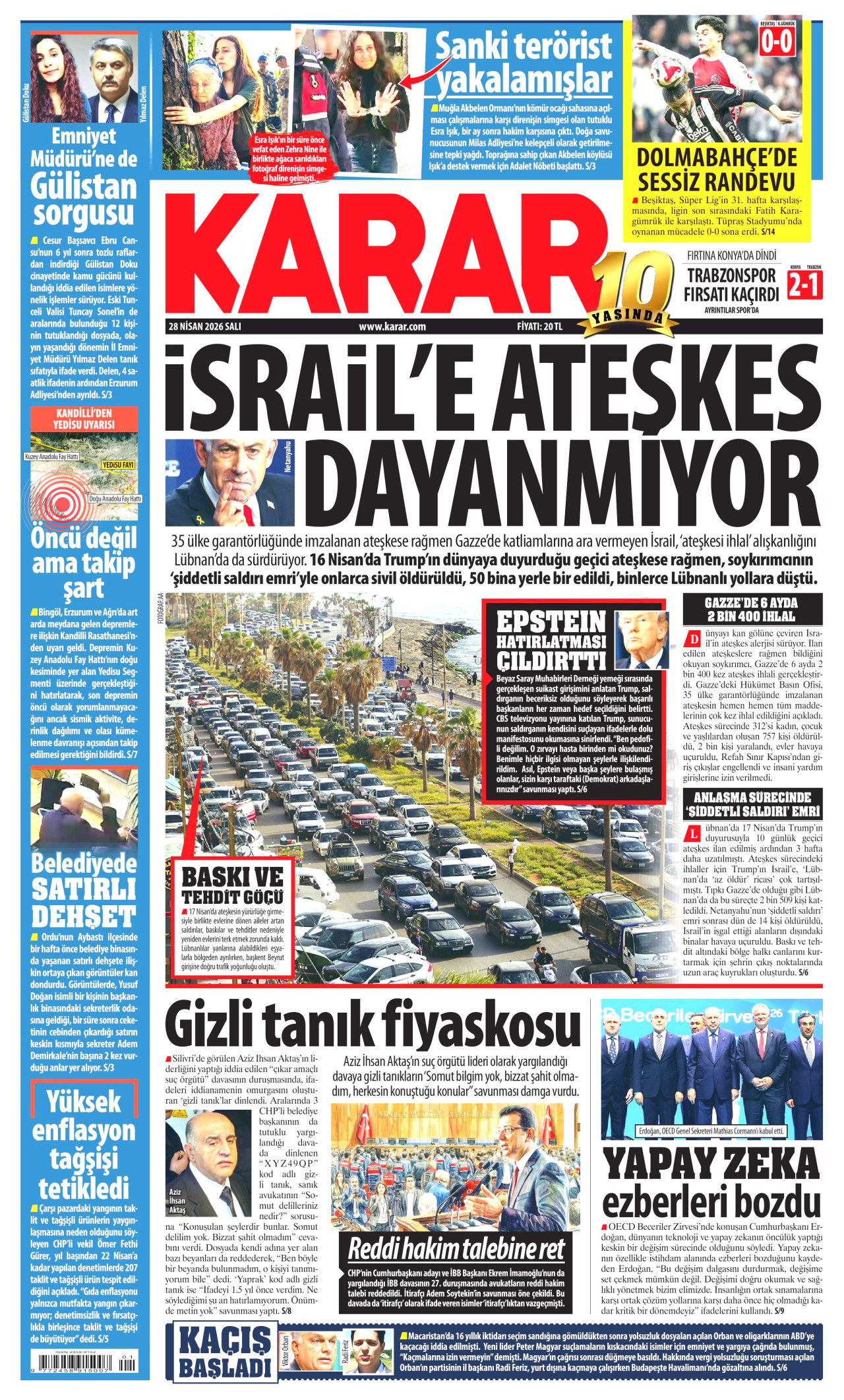 Karar Gazetesi Manşeti - 28.04.2026