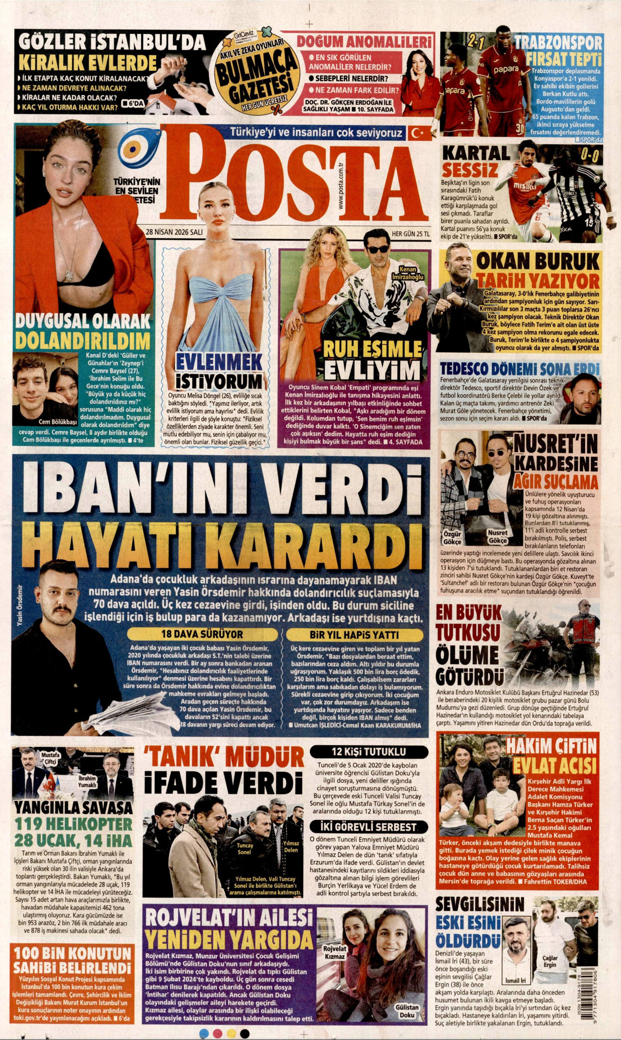 Posta Gazetesi Manşeti - 28.04.2026