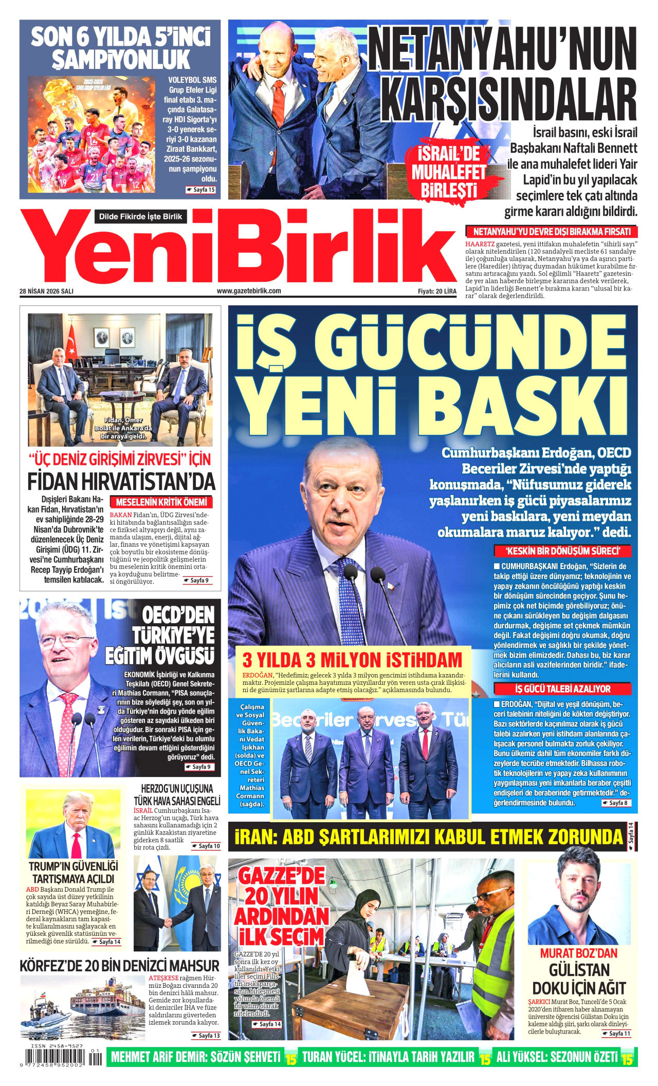 YeniBirlik Gazetesi Manşeti - 28.04.2026