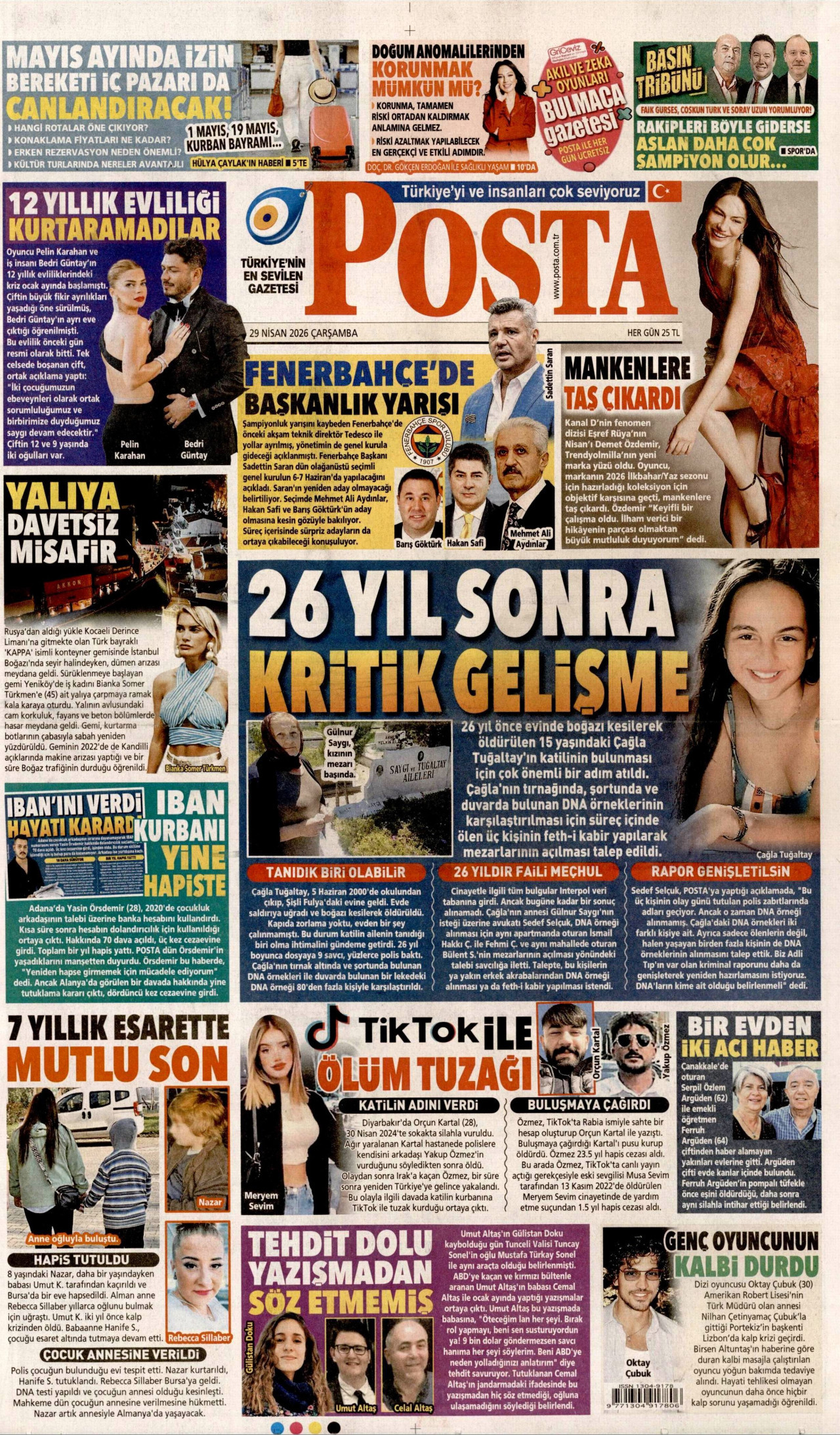 Posta Gazetesi Manşeti - 29.04.2026