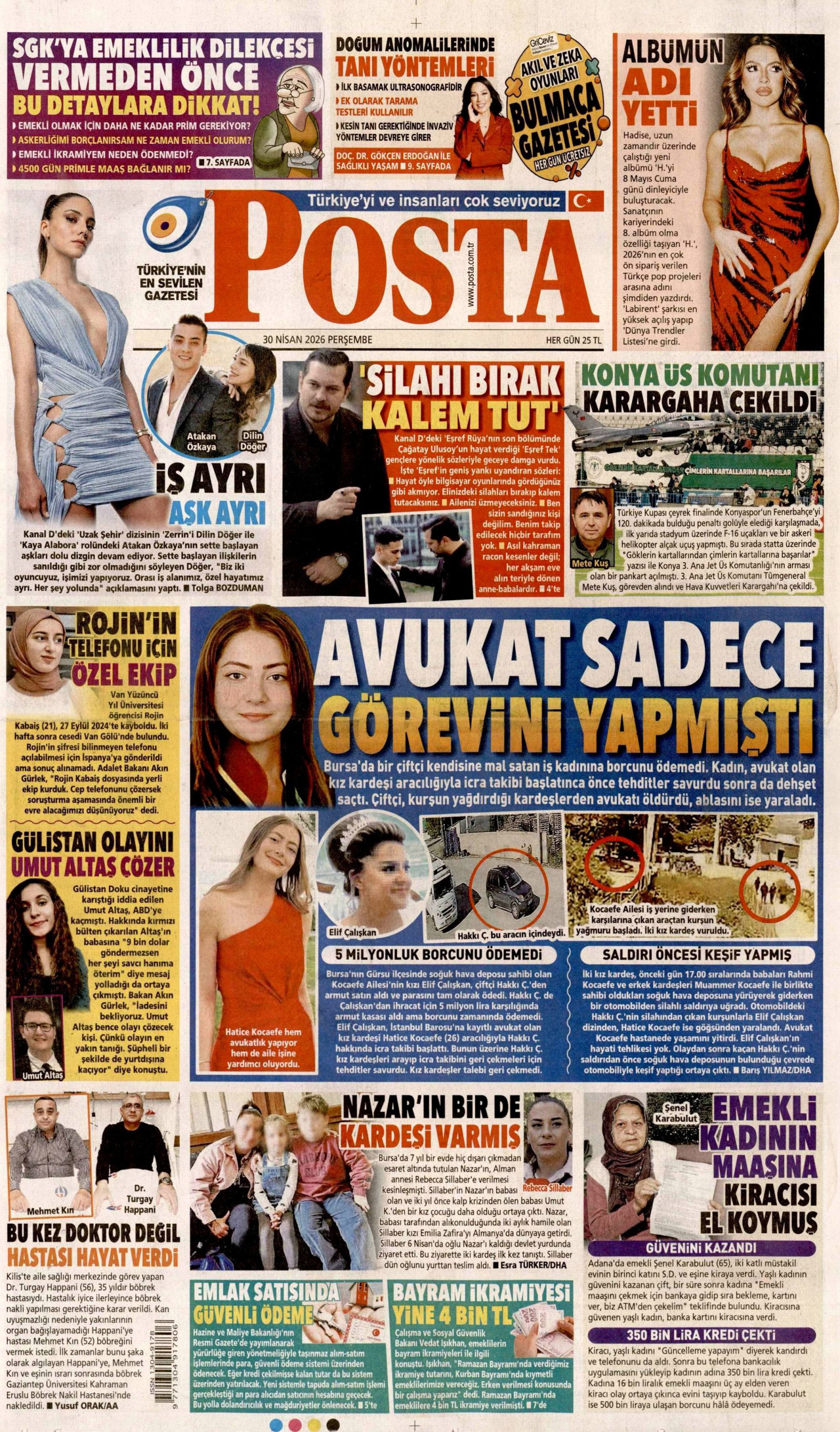 Posta Gazetesi Manşeti - 30.04.2026