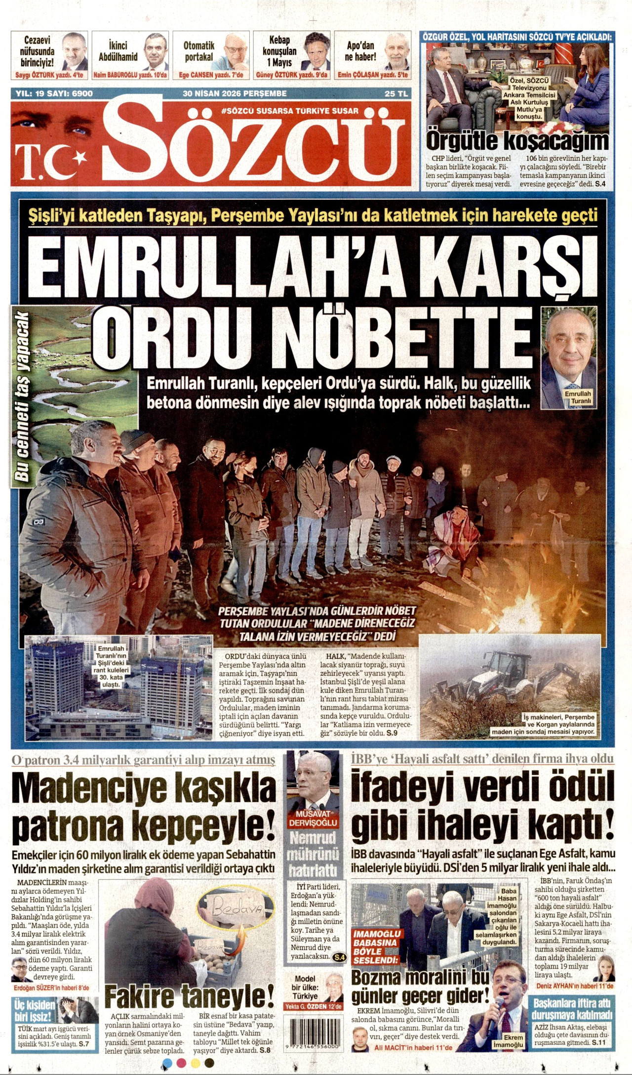 Sözcü Gazetesi Manşeti - 30.04.2026