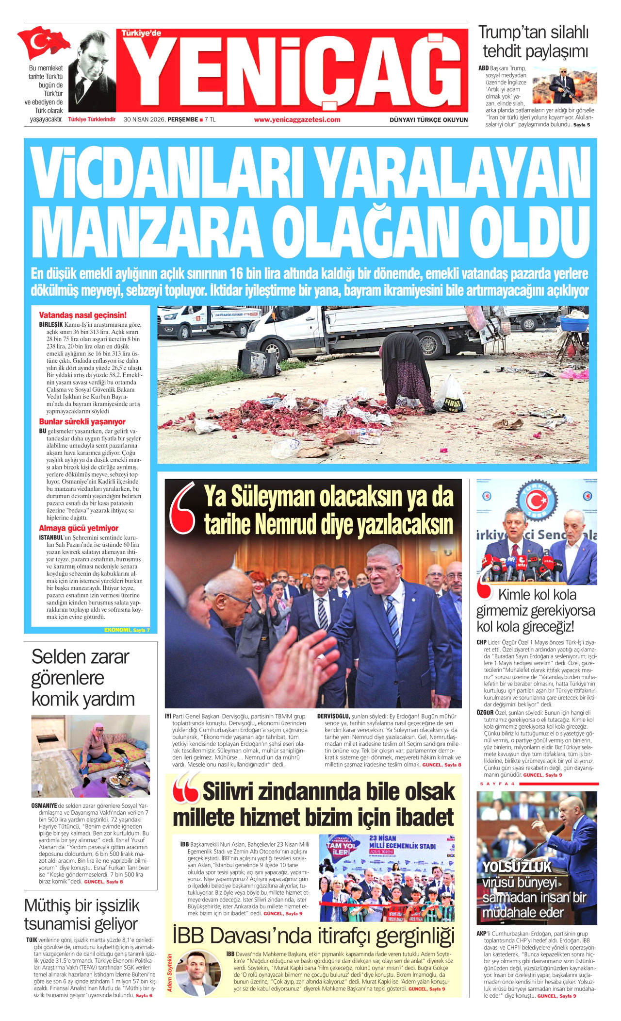 Yeniçağ Gazetesi Manşeti - 30.04.2026