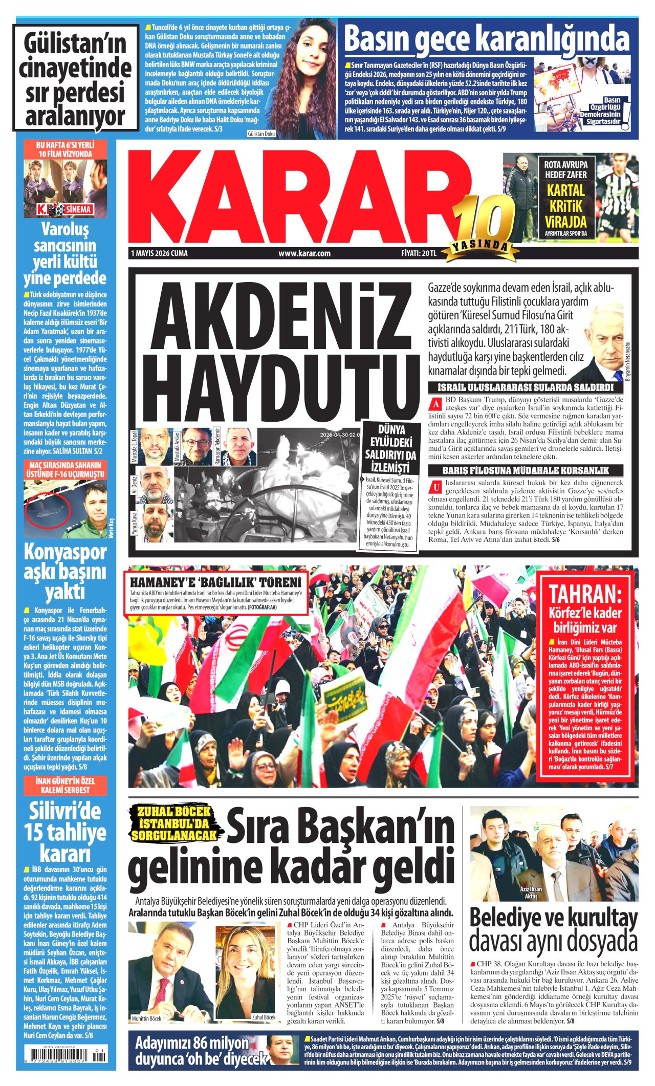 Karar Gazetesi Manşeti - 01.05.2026