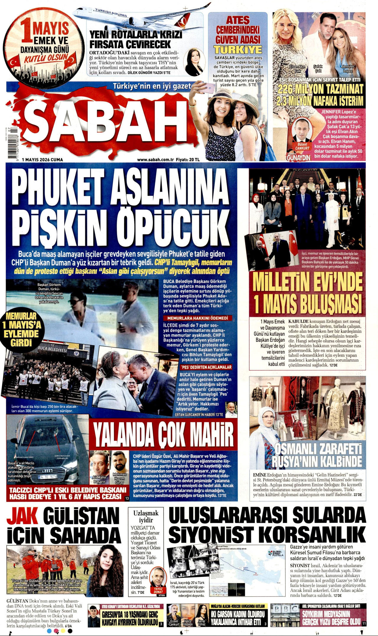 Sabah Gazetesi Manşeti - 01.05.2026