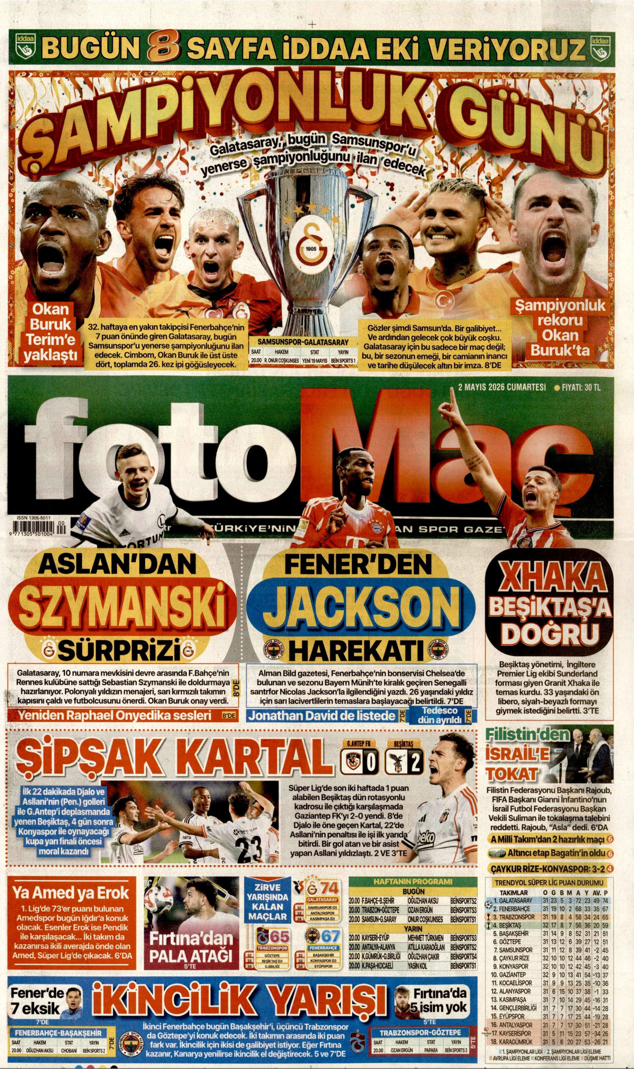 Fotomaç Gazetesi Manşeti - 02.05.2026