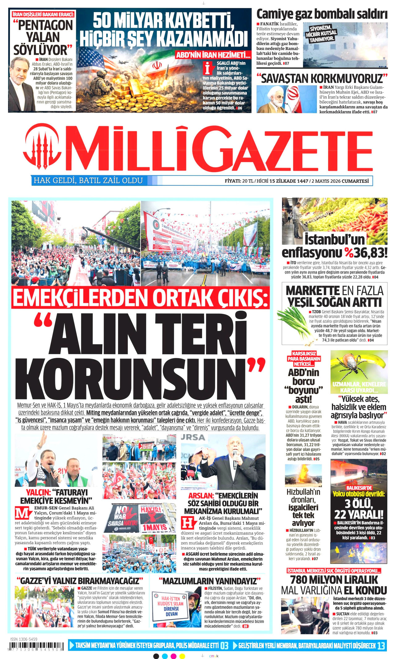 Milli Gazete Gazetesi Manşeti - 02.05.2026