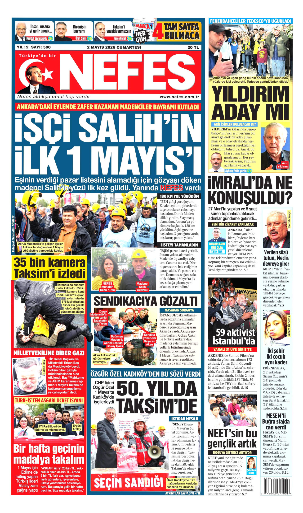 Nefes Gazetesi Manşeti - 02.05.2026