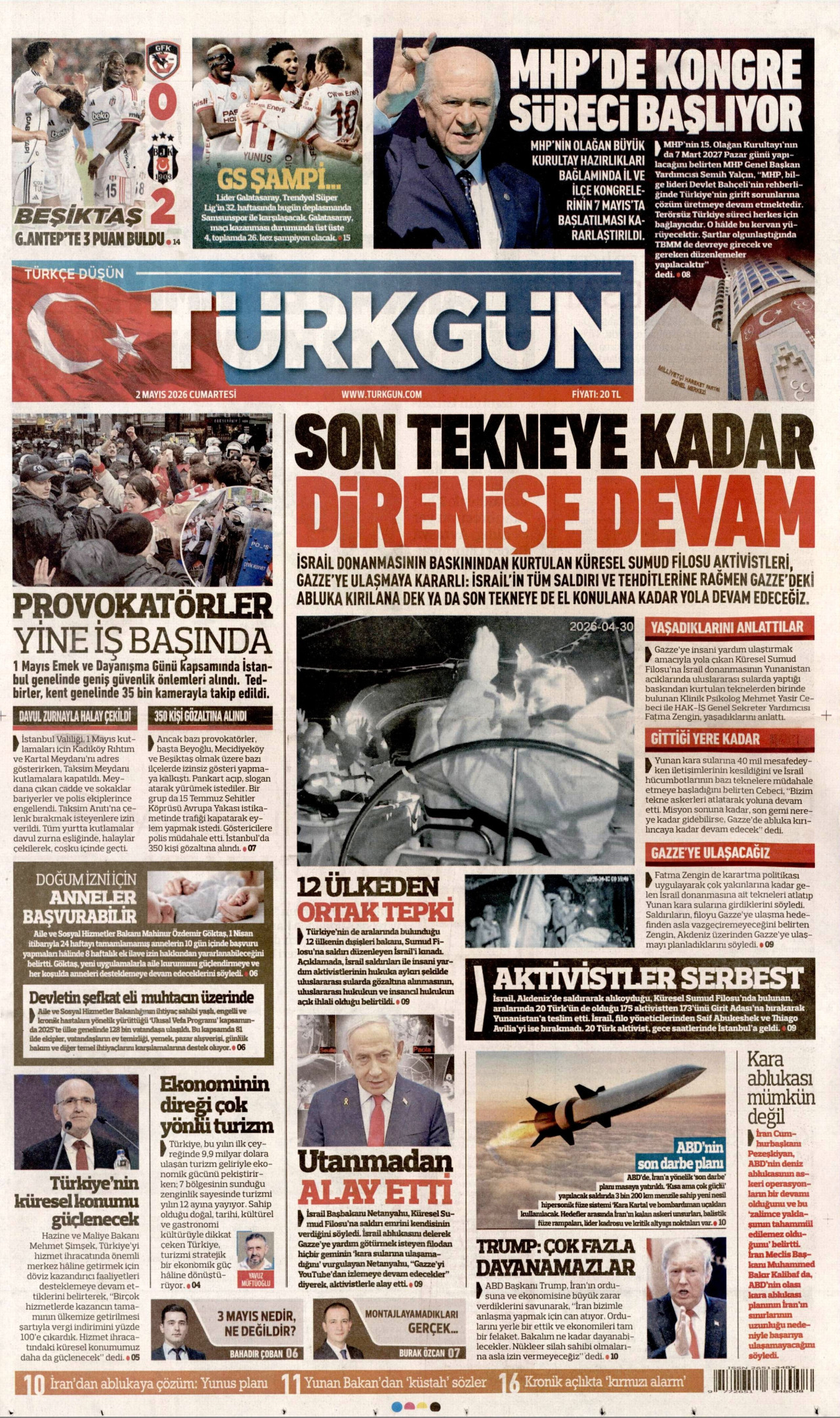 Türkgün Gazetesi Manşeti - 02.05.2026