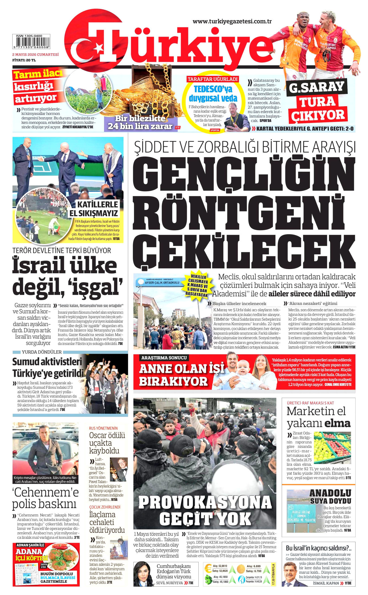 Türkiye Gazetesi Gazetesi Manşeti - 02.05.2026