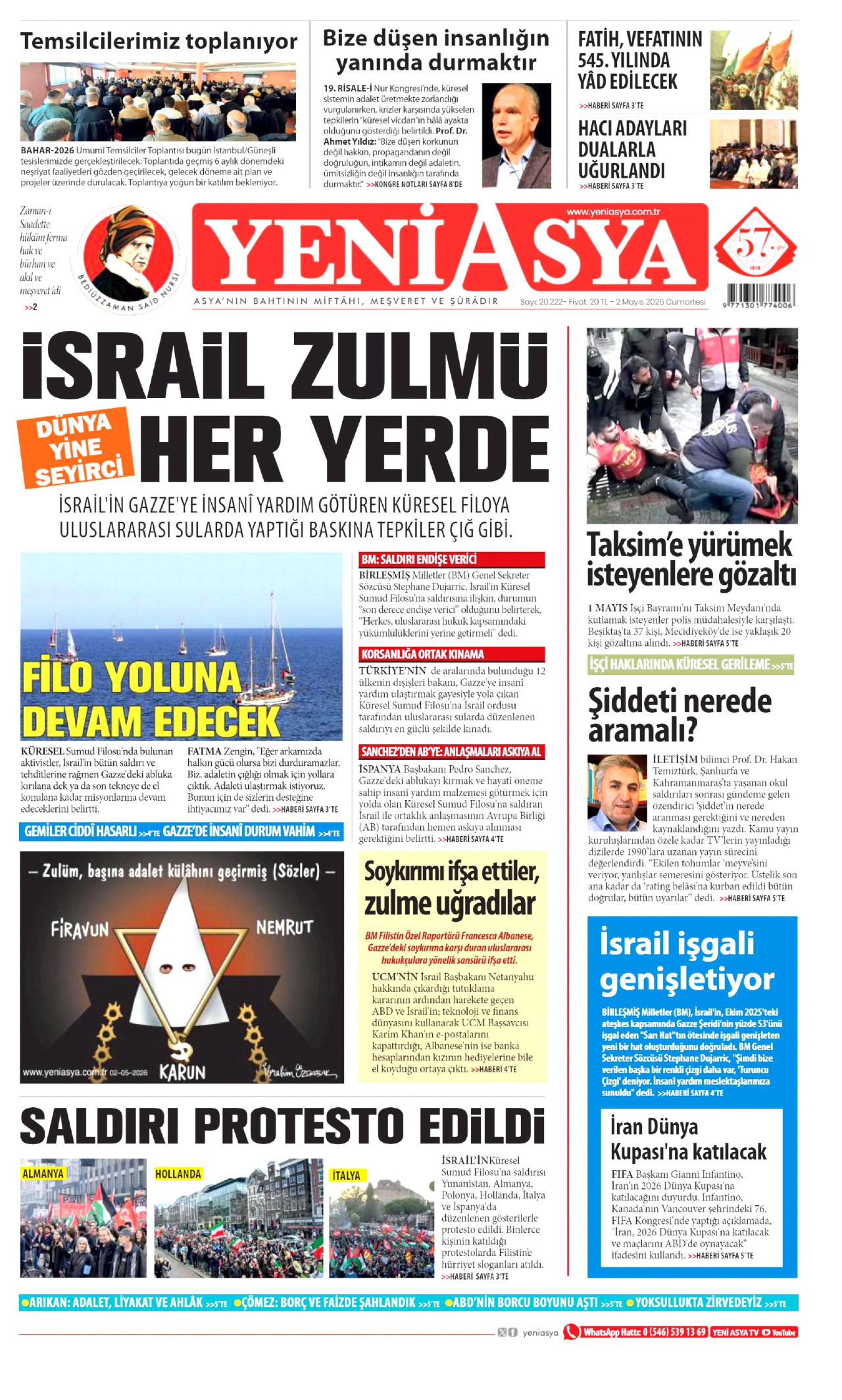 Yeni Asya Gazetesi Manşeti - 02.05.2026
