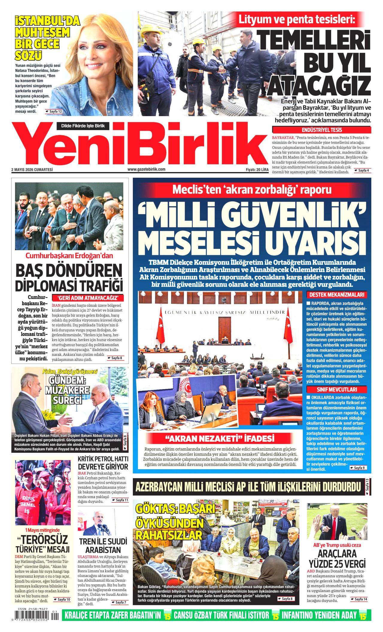 YeniBirlik Gazetesi Manşeti - 02.05.2026