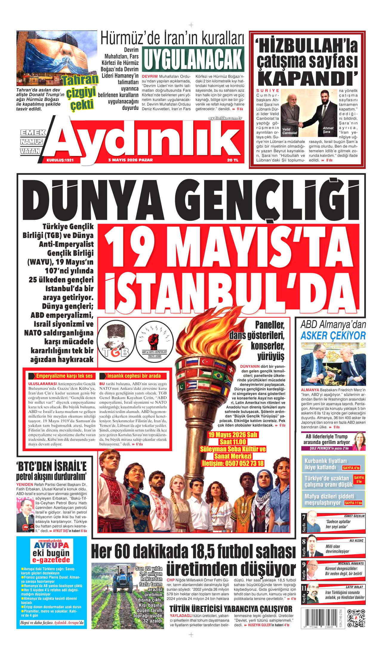 Aydınlık Gazetesi Manşet